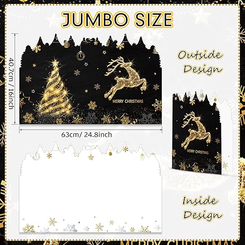 Miniatura 9 de Pasimy Jumbo Christmas Greeting Card 25 x 16 Inch Large Merry Christmas Card Big Guest Book Giant Greeting Card Oversize Xmas Plastic Custom Card