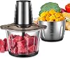 Food Processors with 2 Large Bowls 3L3L, Mini Chopper Electric Food Chopper, 2 Speed, 1 Bi-Level Blades, Meat Mincer 500W Copper Motor for Baby Food, Meat, Onion, Vegetables, Nut