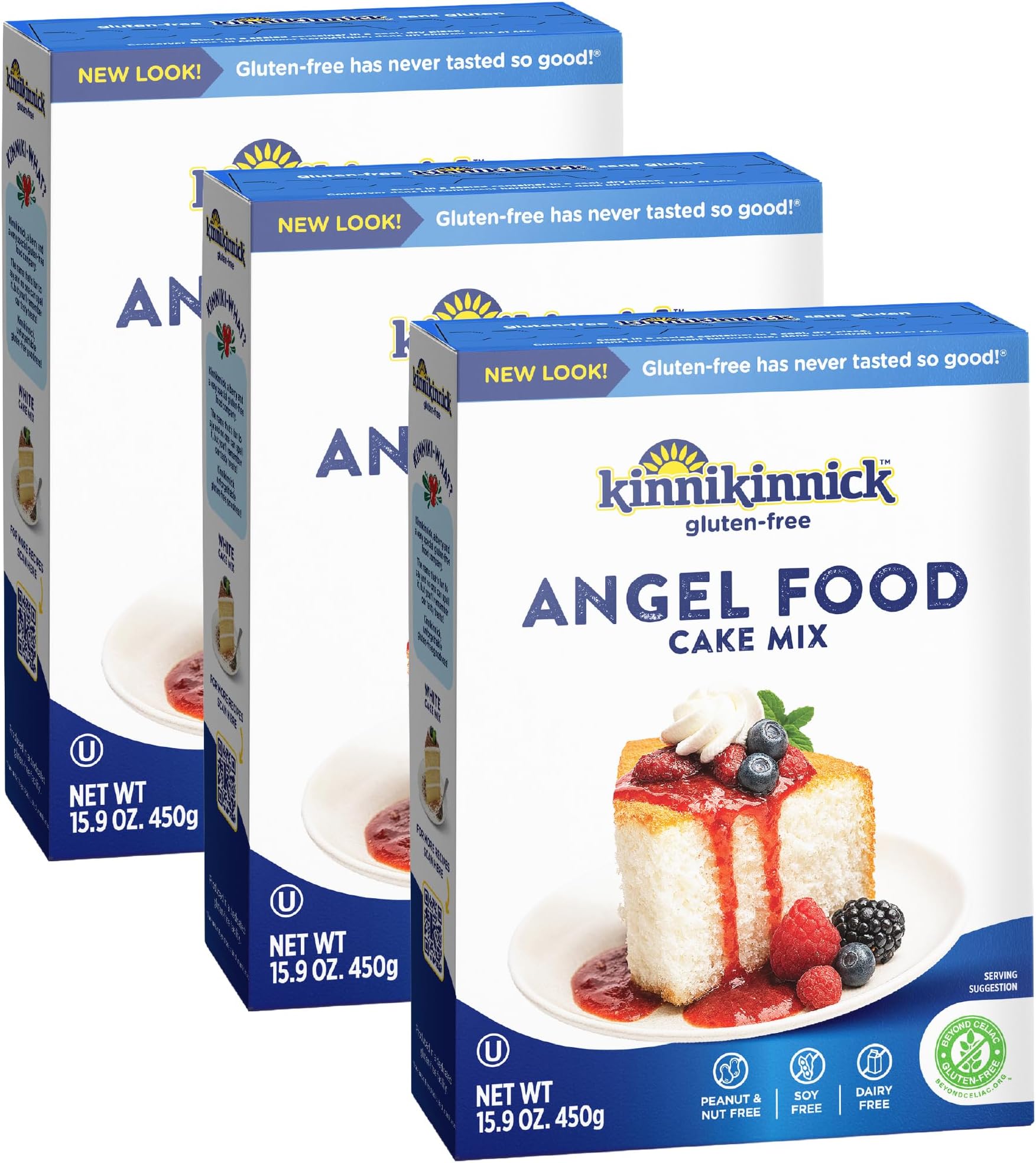 Gluten Free Angel Food Cake Mix, 15.9 oz Box (Pack of 3), Allergy Friendly, Dairy Free, Kosher