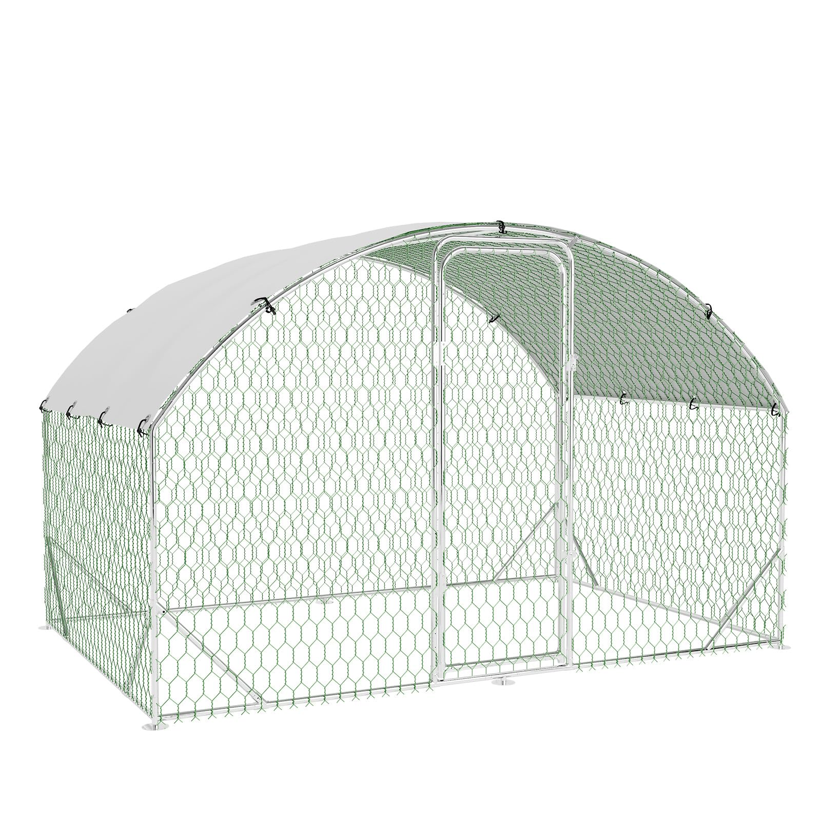 Large Metal Chicken Coop, Walk-in Poultry Cage, Chicken Run Pen House with Reinforcement & Waterproof & Anti-Ultraviolet Cover Chicken Coop Run with