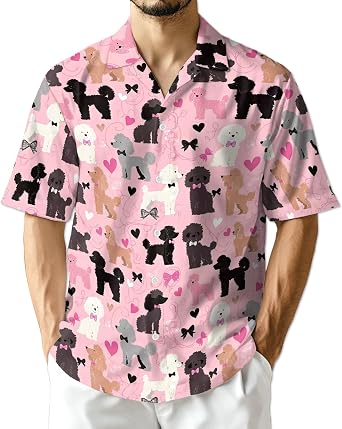 Boxer Dog Pattern Hawaiian Shirt for Men, Button Down Summer Beach Short Sleeve, Dog Lover Gifts, Sizes S-5XL