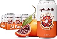 Spindrift Sparkling Water, Blood Orange Tangerine Flavored, Made with Real Squeezed Fruit, 12 Fl Oz Cans, Pack of 24 (Only 12 Calories per Can)