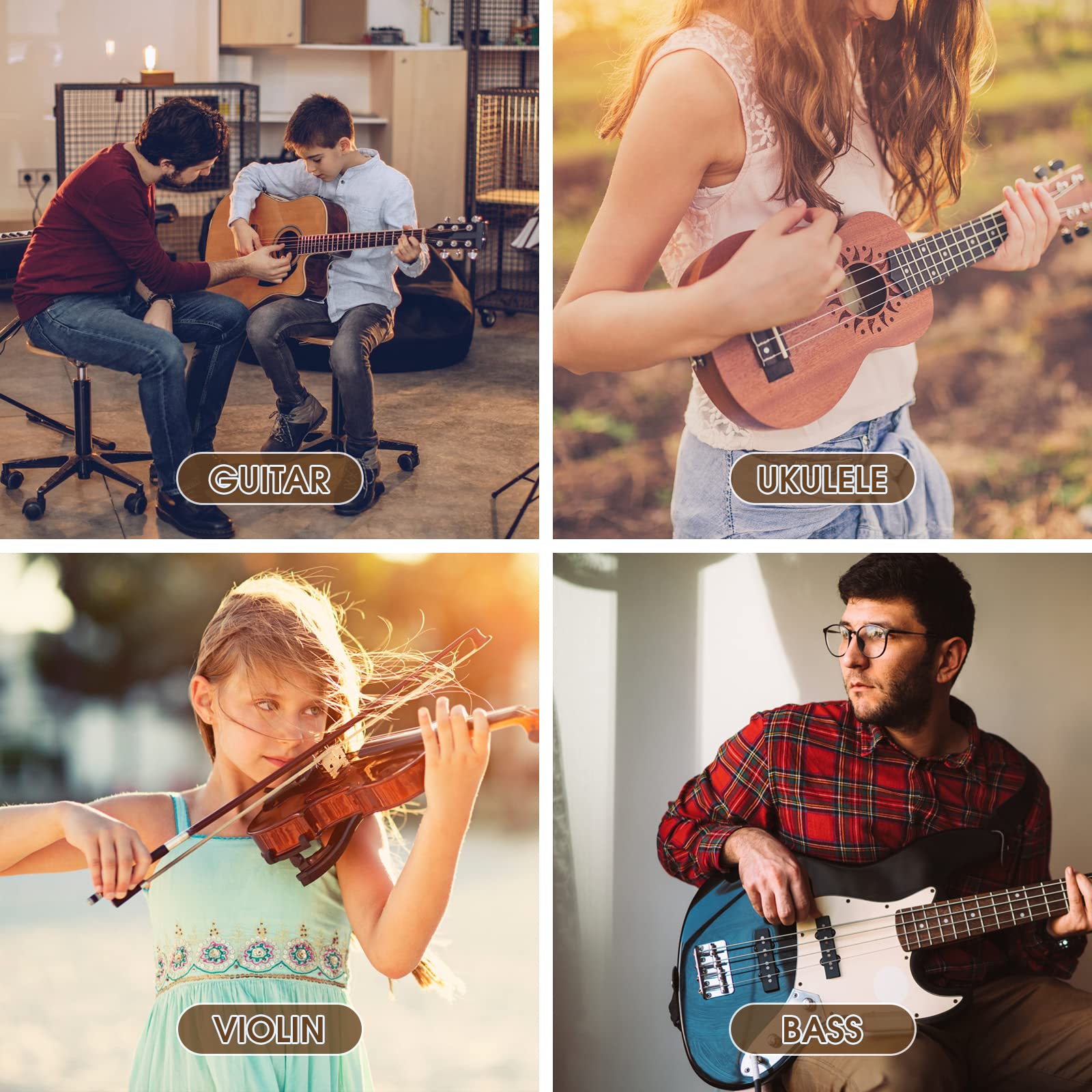 Accesorios Guitarra 80 Piezas con Afinador Guitarra,Correa Guitarra,Soporte pared Guitarra,Cejilla Guitarra,15Puas Guitarra,3 juegos Cuerdas Guitarra,Puente Guitarra,Cejuela guitarra acustica