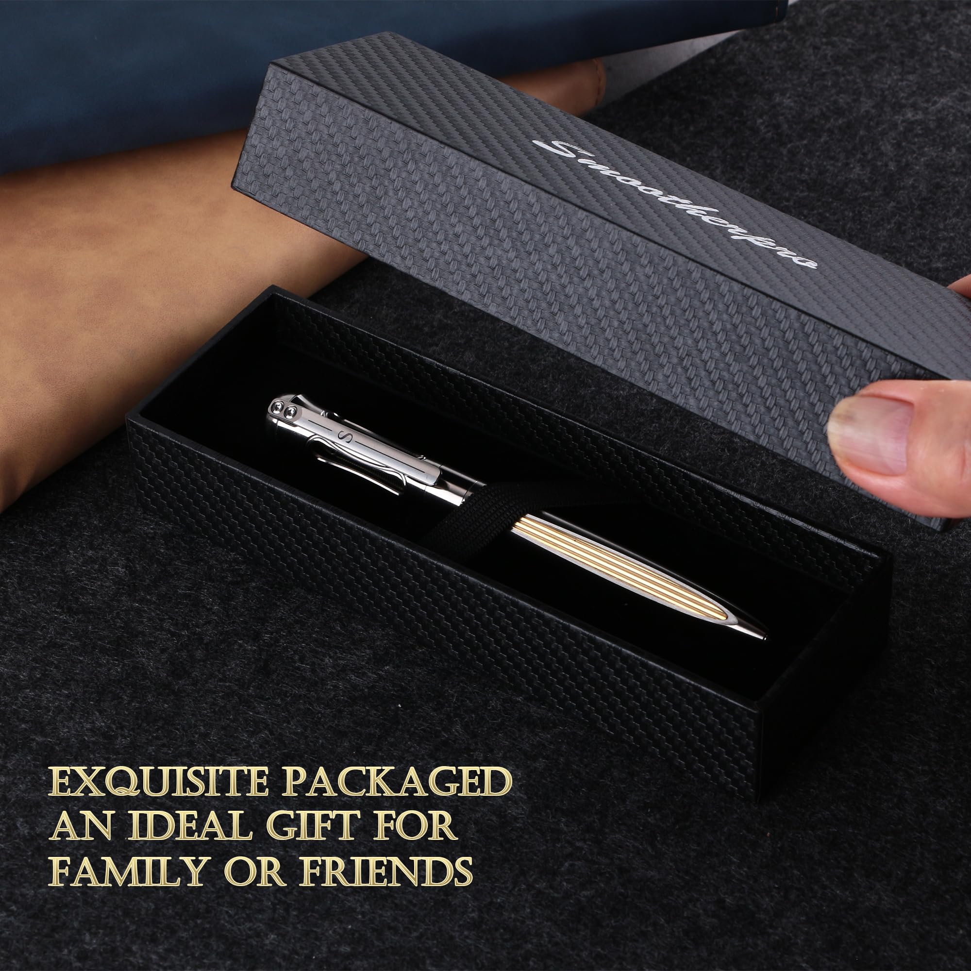 SMOOTHERPRO Bolígrafo de Titanio Portátil EDC Color Lavado a la Piedra Gris | Compatible con Recambios Parker, Duradero, Escritura Precisa, para Oficina, Escuela, Firmas, Regalo Ideal