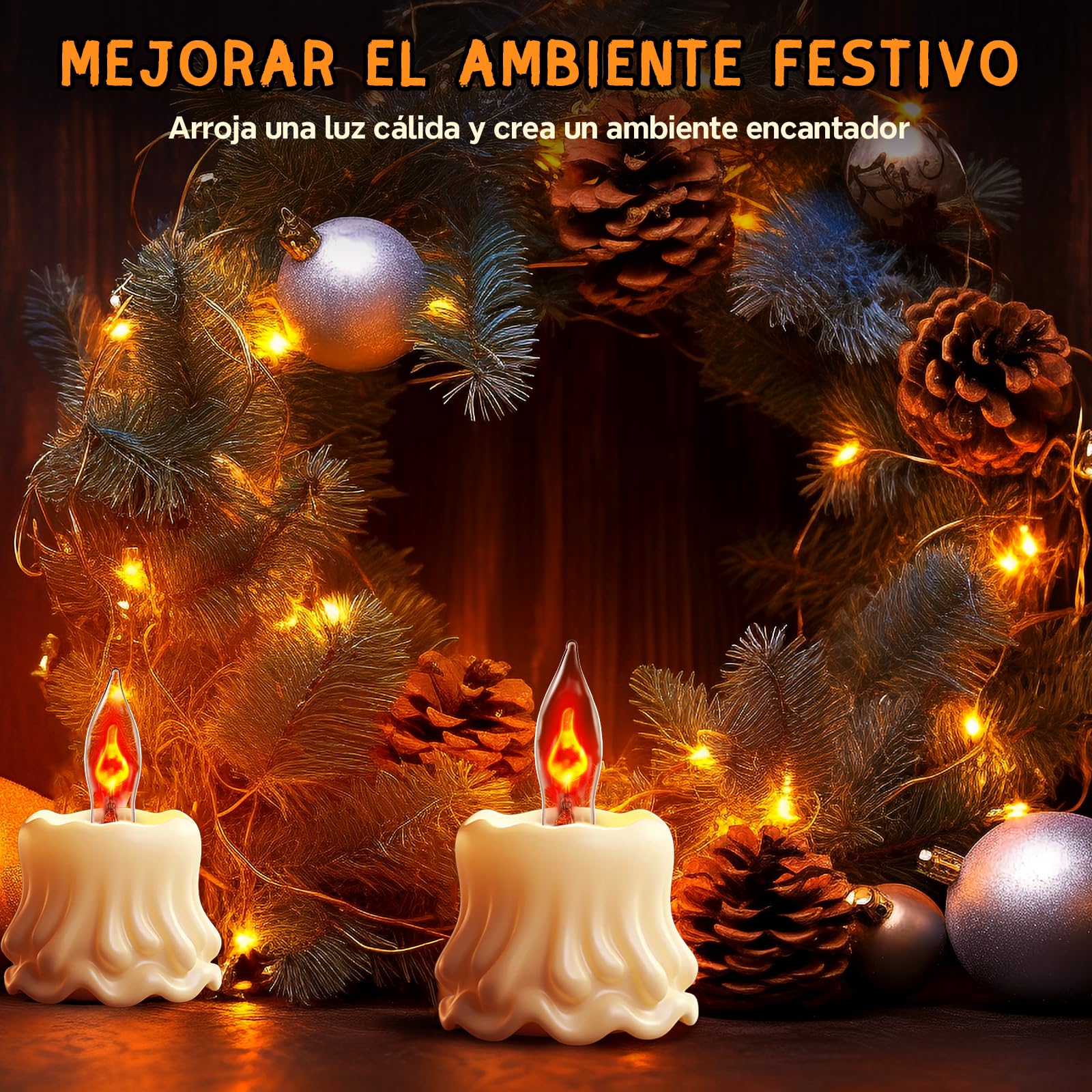 Bombillas de Vela E10 230V, Blanca Cálida Efecto Llama Bombillas E10 Bombilla de repuesto de 1,5 W para velas de Navidad para Arcos, Luces de Puente, Velas de Navidad (Pack de 4)