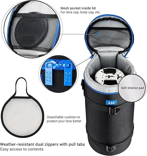 Miniatura 4 de JJC Funda de lujo para lentes Sony FE de 7.874-23.622 in con teleconvertidor y otras lentes inferiores a 5.5 x 14.6 pulgadas (profundidad x largo),