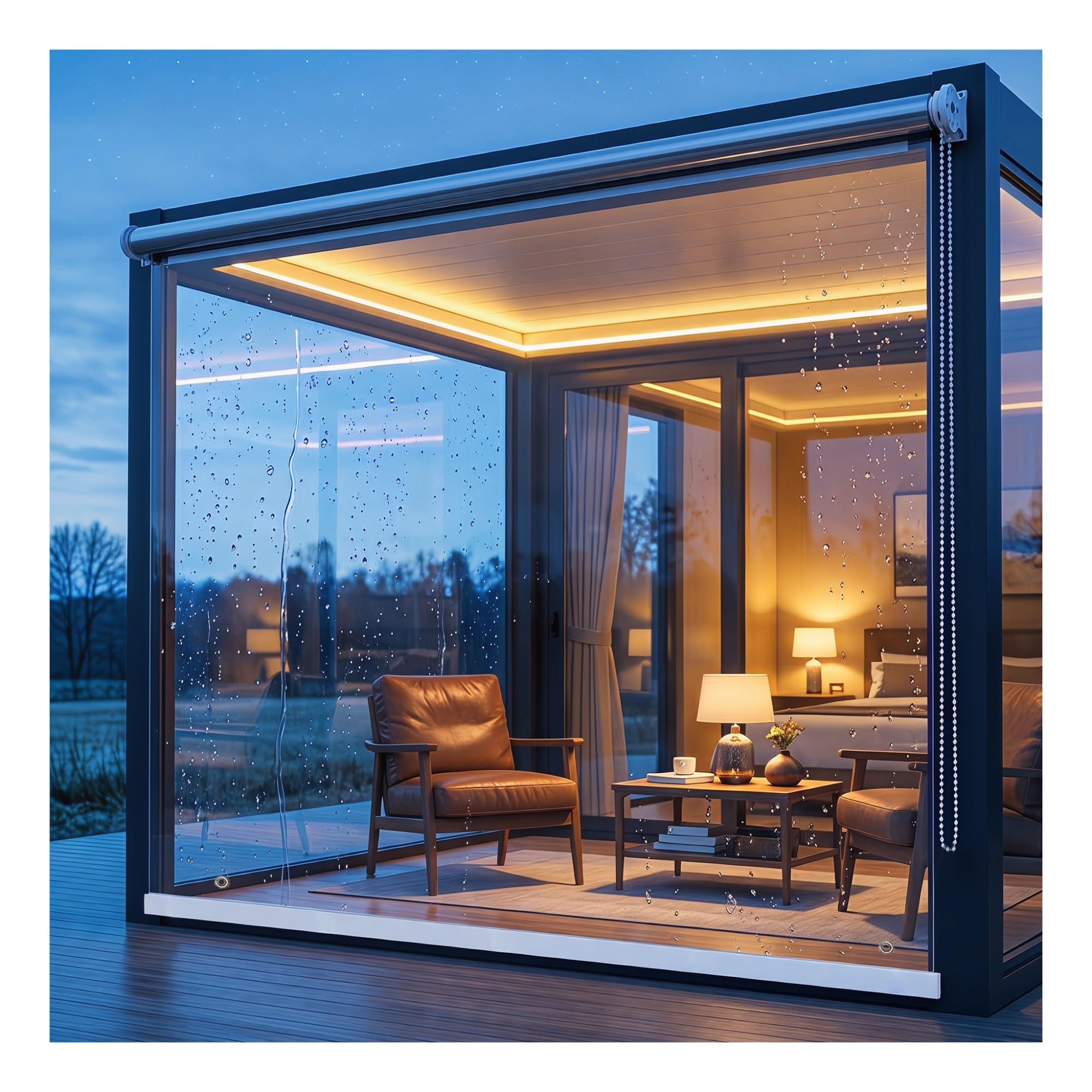Clear Outdoor Roller Shades Blinds .Clear PVC Blind Roll up Shade,HD Transparent Roll Up Curtain Cordless, for Outdoor Pergola Patio Balcony,0.5mm(W100*H160cm/W39.37*H62.9in)