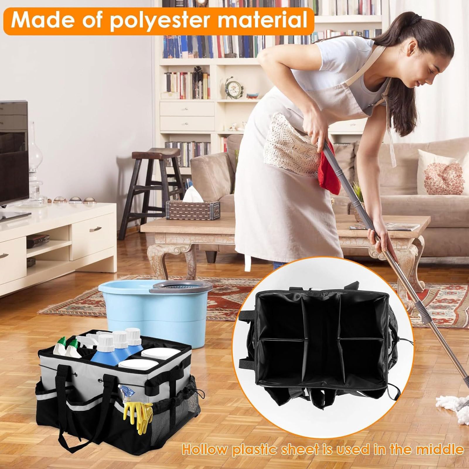 Bolsas para personal de limpieza Bolso organizador para suministros de | Bolsa Tote Limpieza para la Cocina, el Comedor, la Ducha, Automóvil, Dormitorio Universitario y el Baño