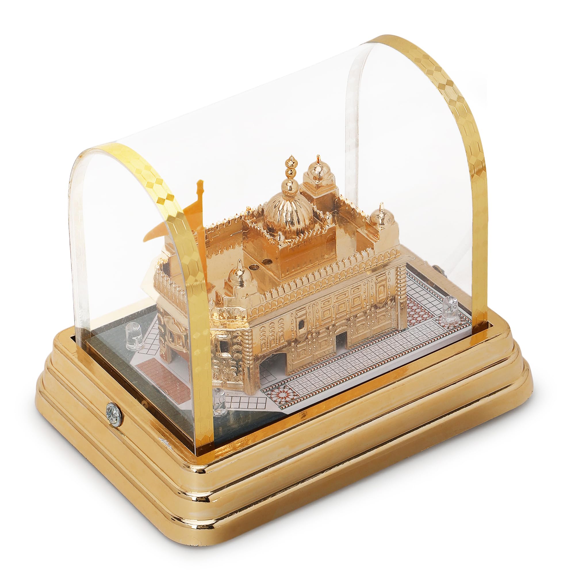3D Acrelic Multi-color Light Golden Temple with Plug | Mandir Gold | Amritsar 3D Temple for Gift/Replica/Multi use/Home Décor/ Sikh Festival (The Heavenly Harmandir Sahib) – (6.25*4.75*6”)