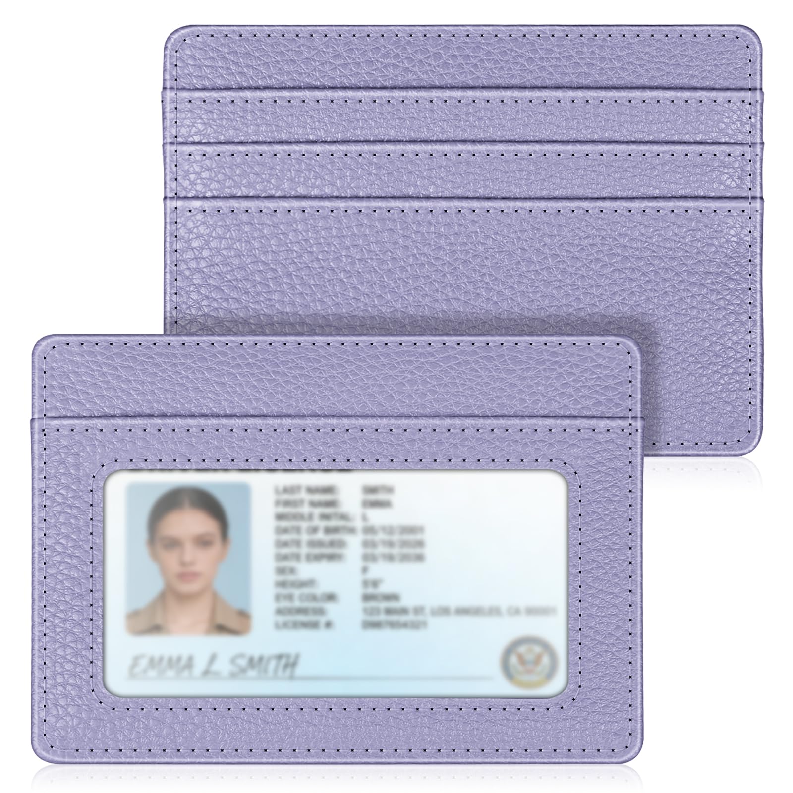 FINTIE Slim Minimalist Front Pocket Wallet, RFID Blocking Credit Card Holder Card Cases with ID Window for Men Women, Lilac Purple