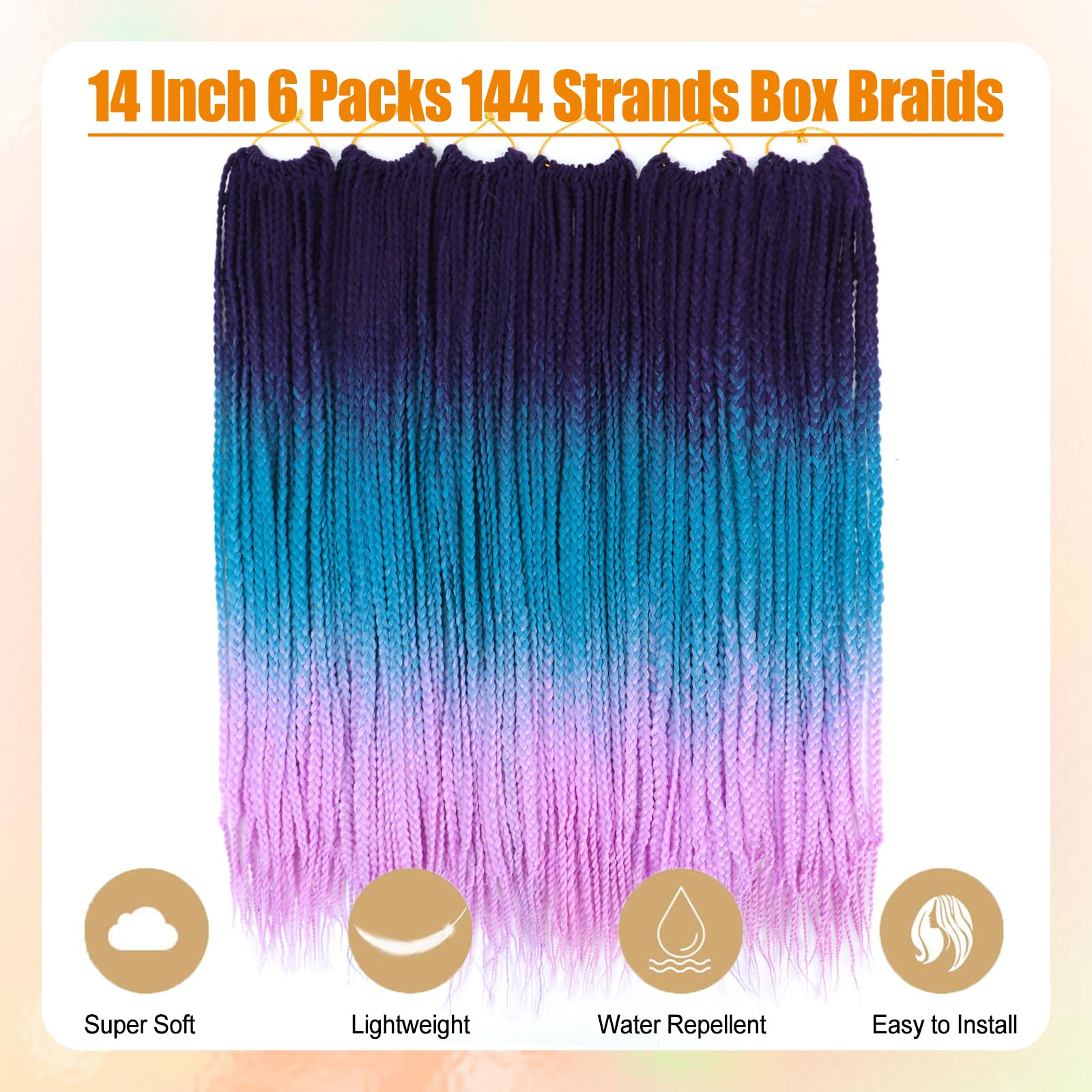 AMLUCKS Box Braids Crochet Hair 6 Packs Pre Looped Knotless Medium 3X Braids Goddess Box Braids Crochet Hair Extensions for Black Women Braiding Hair (C26# - Image 4