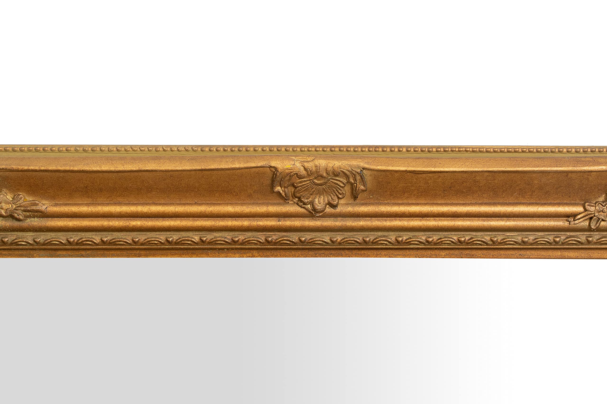 Biscottini specchio da parete bagno e camera 64x84x5 cm - Specchio ingresso da parete con ganci - Specchio oro