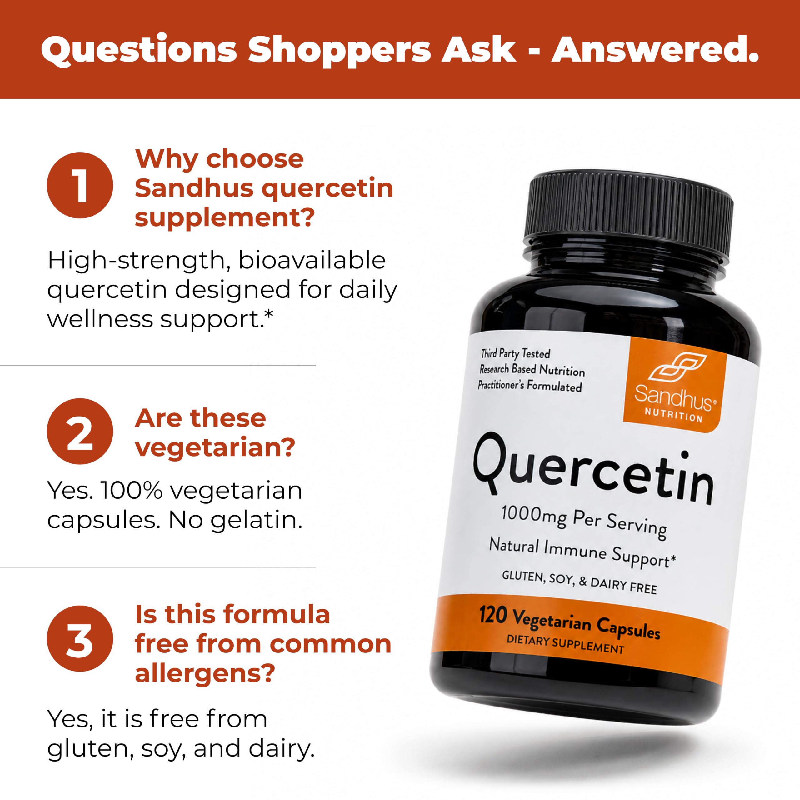 Sandhu's Quercetin 500mg Capsules 1000mg Per Serving 120 Ct Vegetarian — Amazon image 5