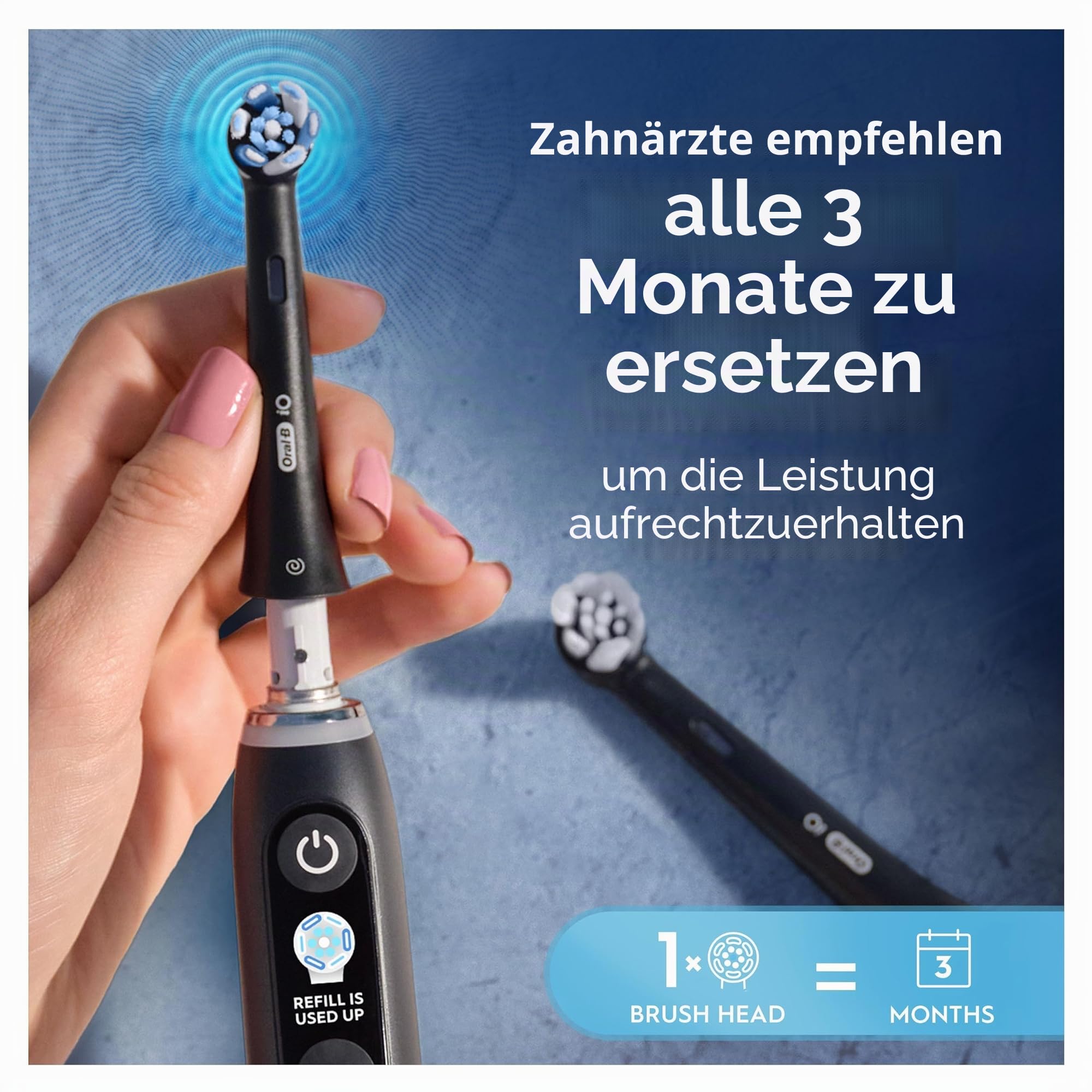 Oral-B Ultimate Clean Ersatzbürsten, Schwarz, Tiefenreinigung, Entfernung von Zahnbelag, runde Bürste für elektrische Oral B iO, 8 Stück