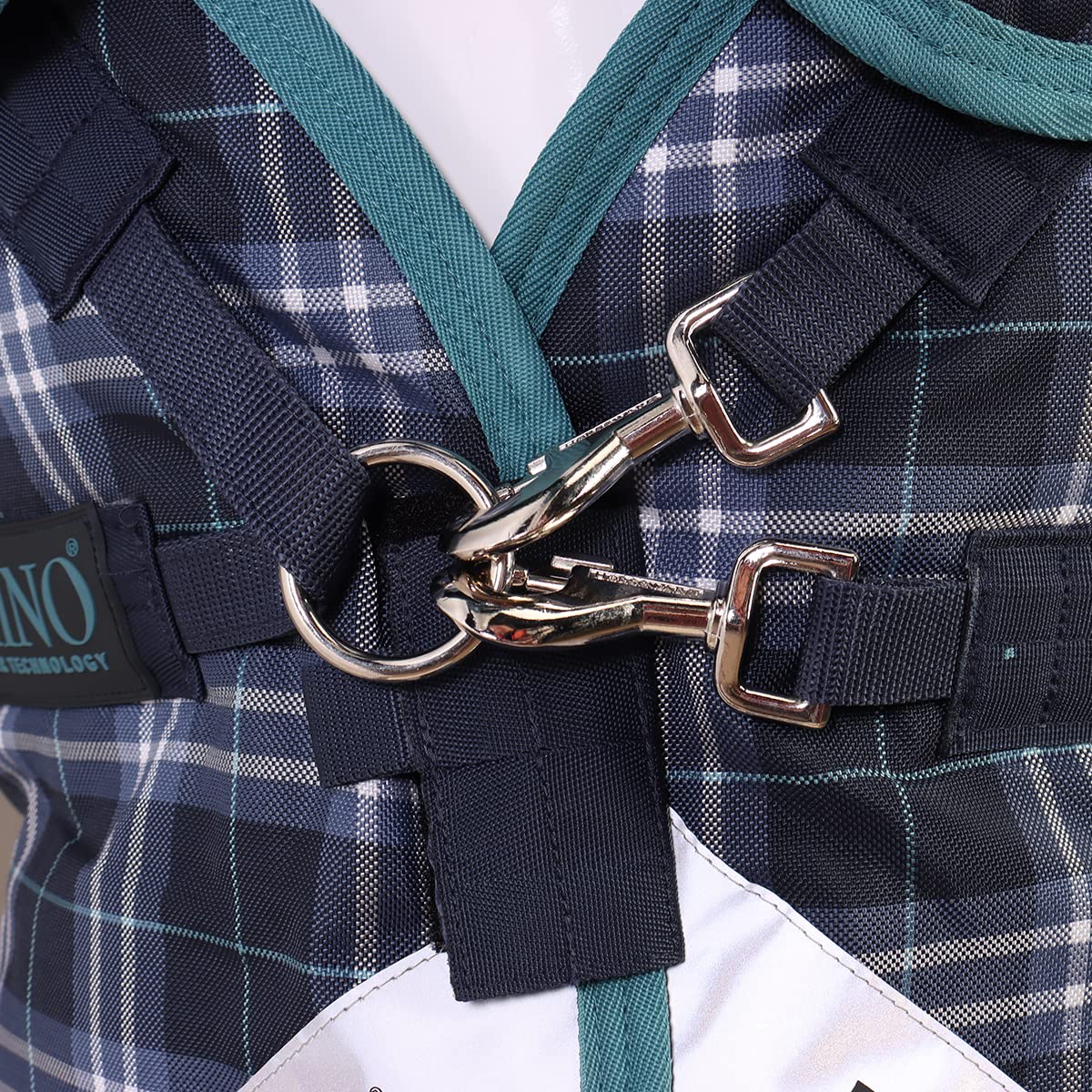 Horseware Rhino Pony Plus Turnout Medium 250g Navy Check 125 cm / 5'9