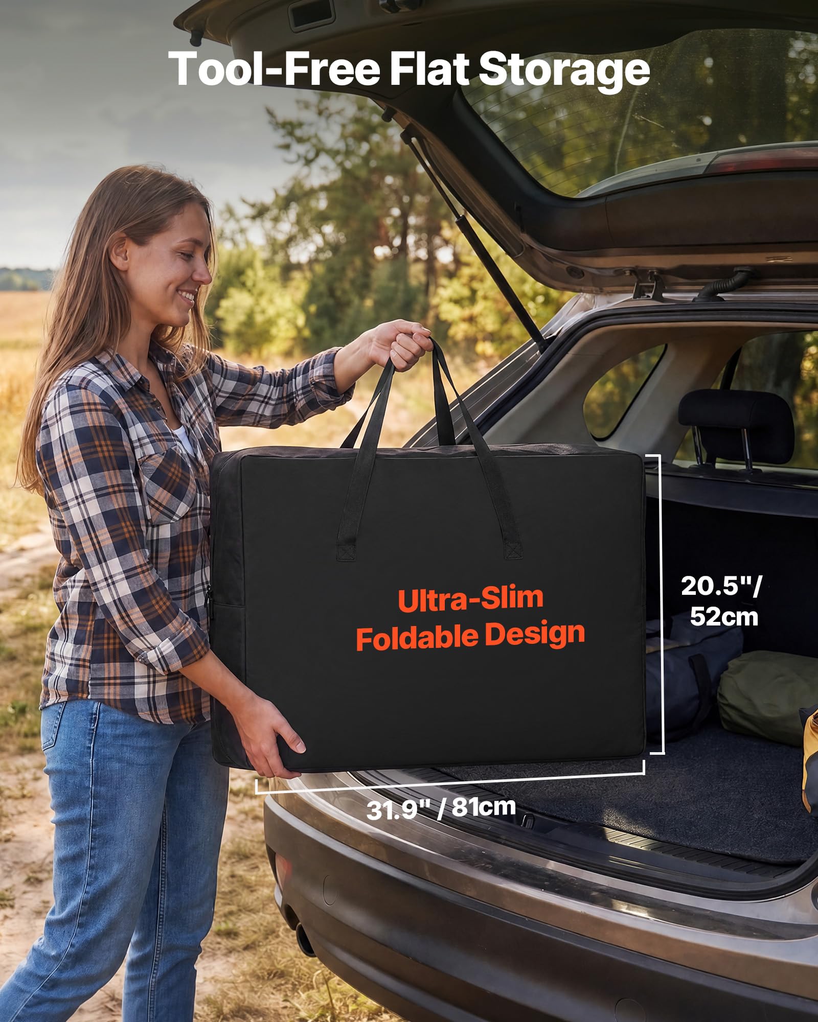 VEVOR Klappbarer Campingtisch, Campingkochstation mit Beistelltisch, Hitzebeständiger Tischplatte und Tragetasche, Tragbare Camping-Küchenstation Ideal für Picknick, Grillen und Wohnmobilreisen