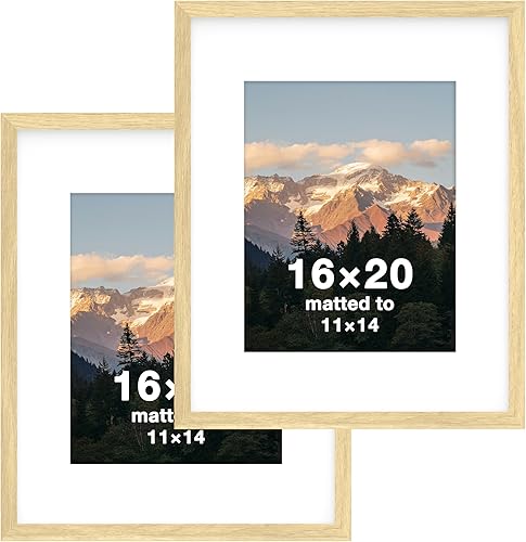 Vista 60 de FrameWorks Paquete de 2 portarretratos de 12 x 16 pulgadas con mate a 8 x 12 pulgadas, color negro, marco de fotos clásico de madera con vidrio