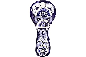 Authentic Mexican Kitchen Talavera Ceramic Spoon Rest: Blue
