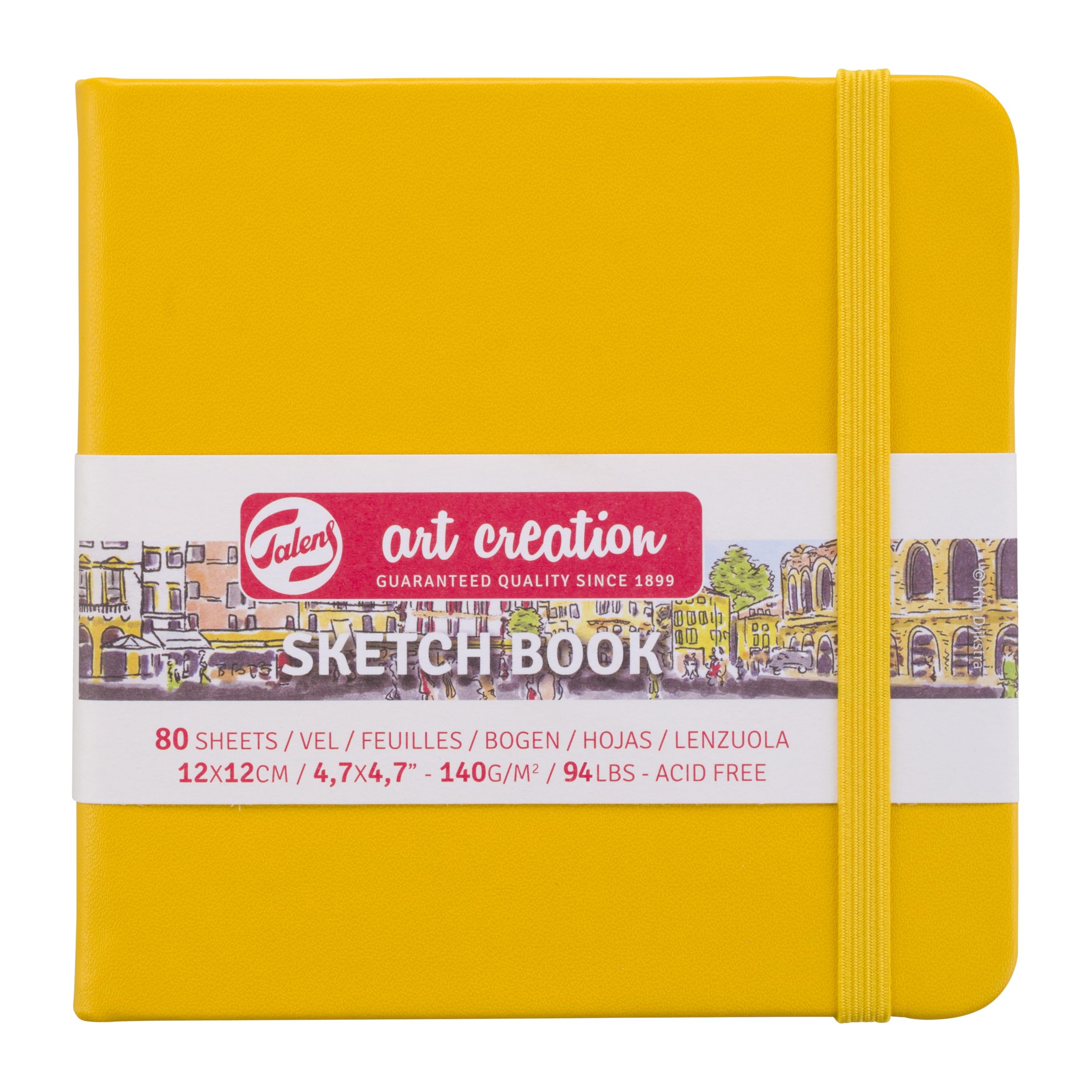 Royal Talens T9314-114M 441793 Art Creations Sketchbook, Drawing Notebook, 4.7 x 4.7 inches (12 x 12 cm), Golden Yellow