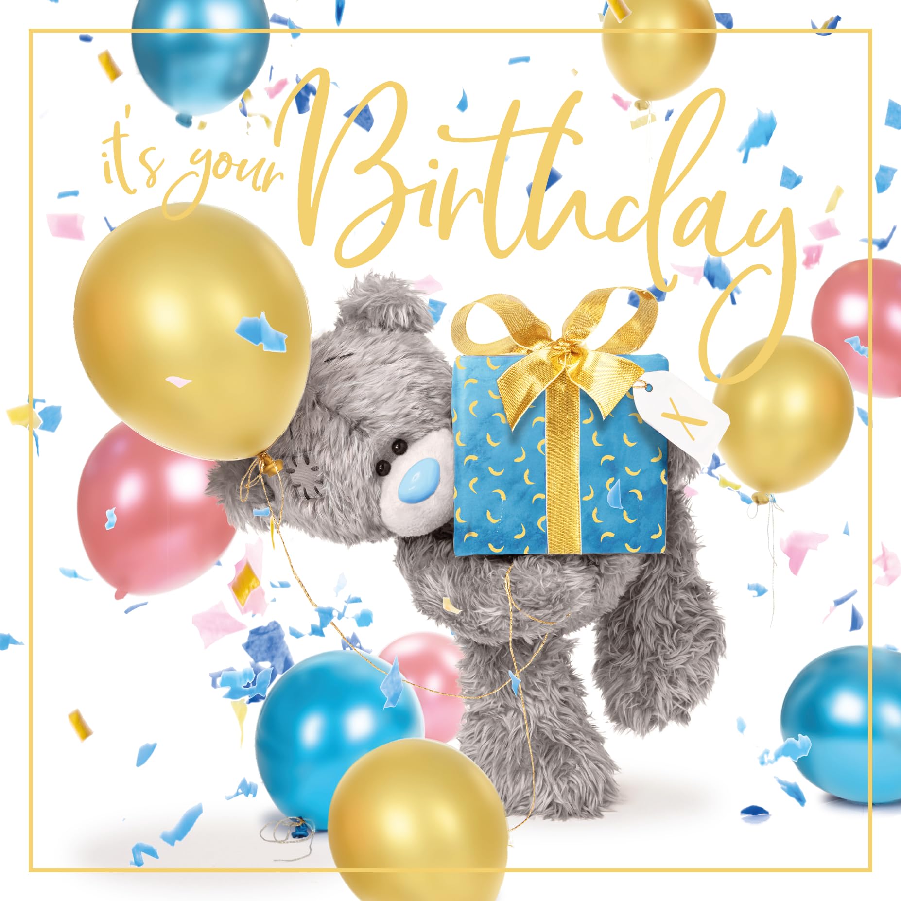 Me To You Bear It's Your Birthday 3D Card, Mixed,Size:6x6,ALV93047