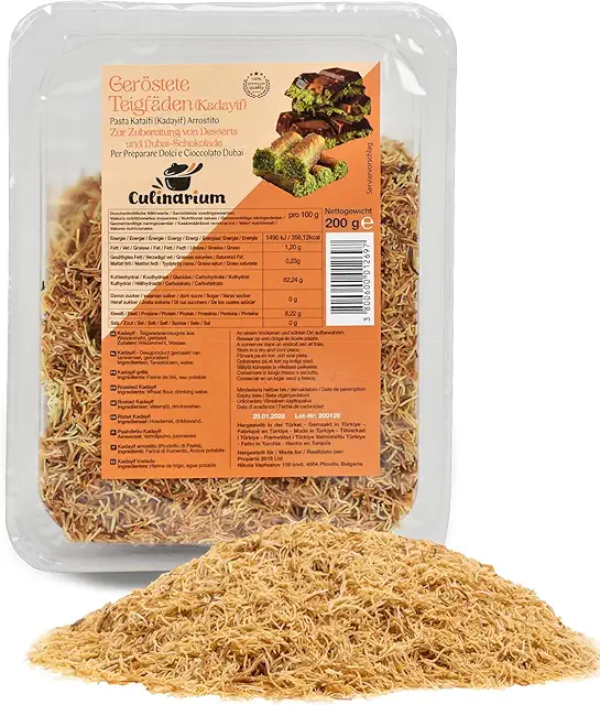 Kadaif Cheveux d'Ange Turc - Pâte Filo pour Kunefe, Baklava et Chocolat Dubai (200g)