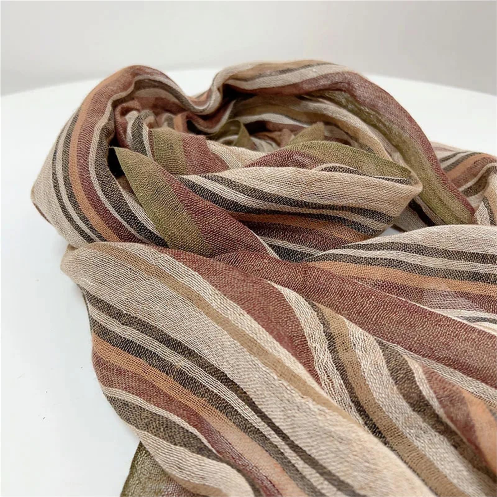 Sciarpa in Cotone e Lino Sciarpa casual a righe in misto cotone e lino