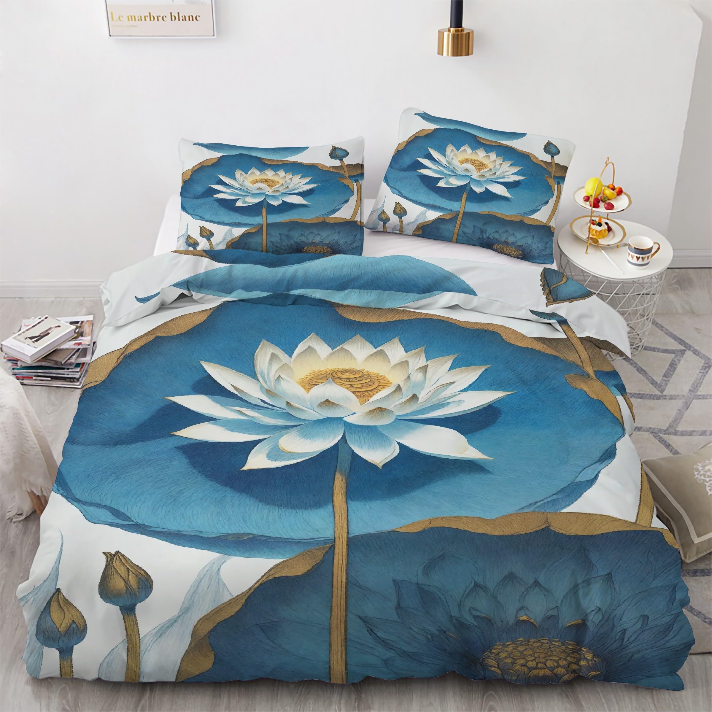 Housse de couette 200x200 microfibre douce avec zip ensemble de literie 3 pièces