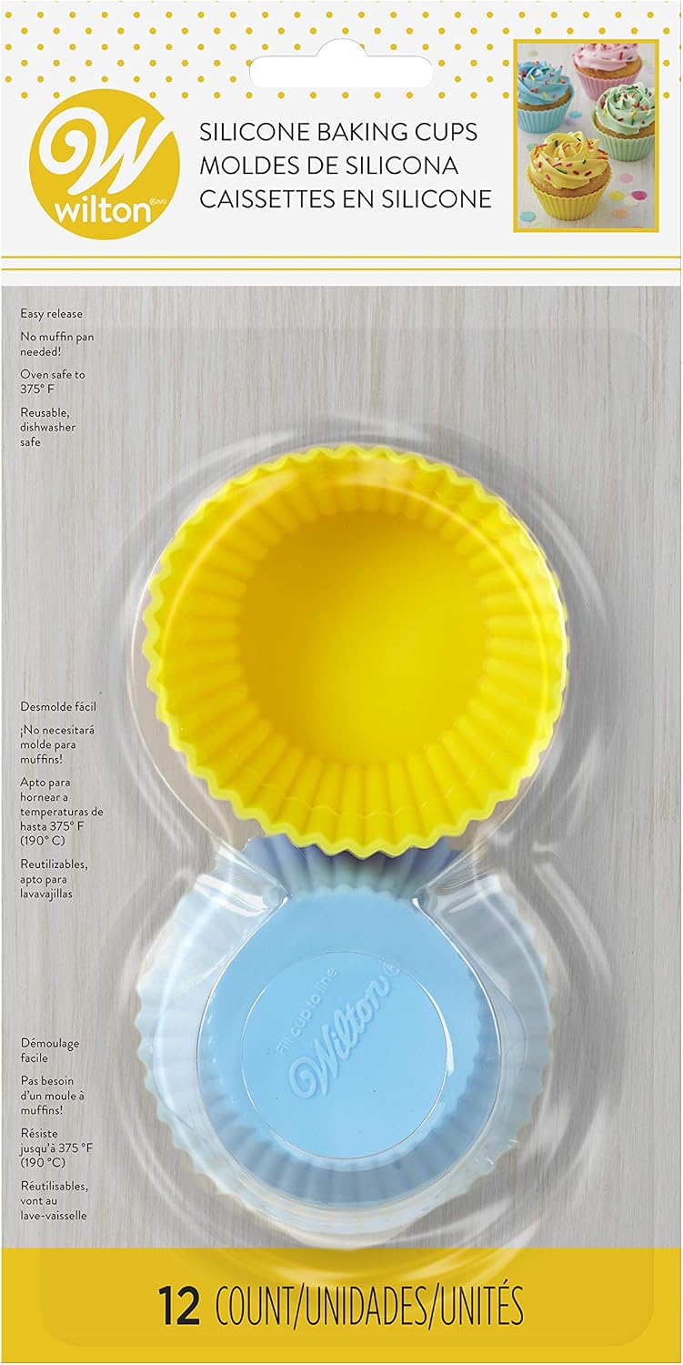Wilton Round Silicone 12 Count Baking and Craft Cups, Pastel
