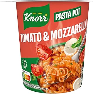 Knorr Pasta Snack Pot Tomato & Mozzarella leckere kleine Mahlzeit fertig in nur 5 Minuten 8x 63 g