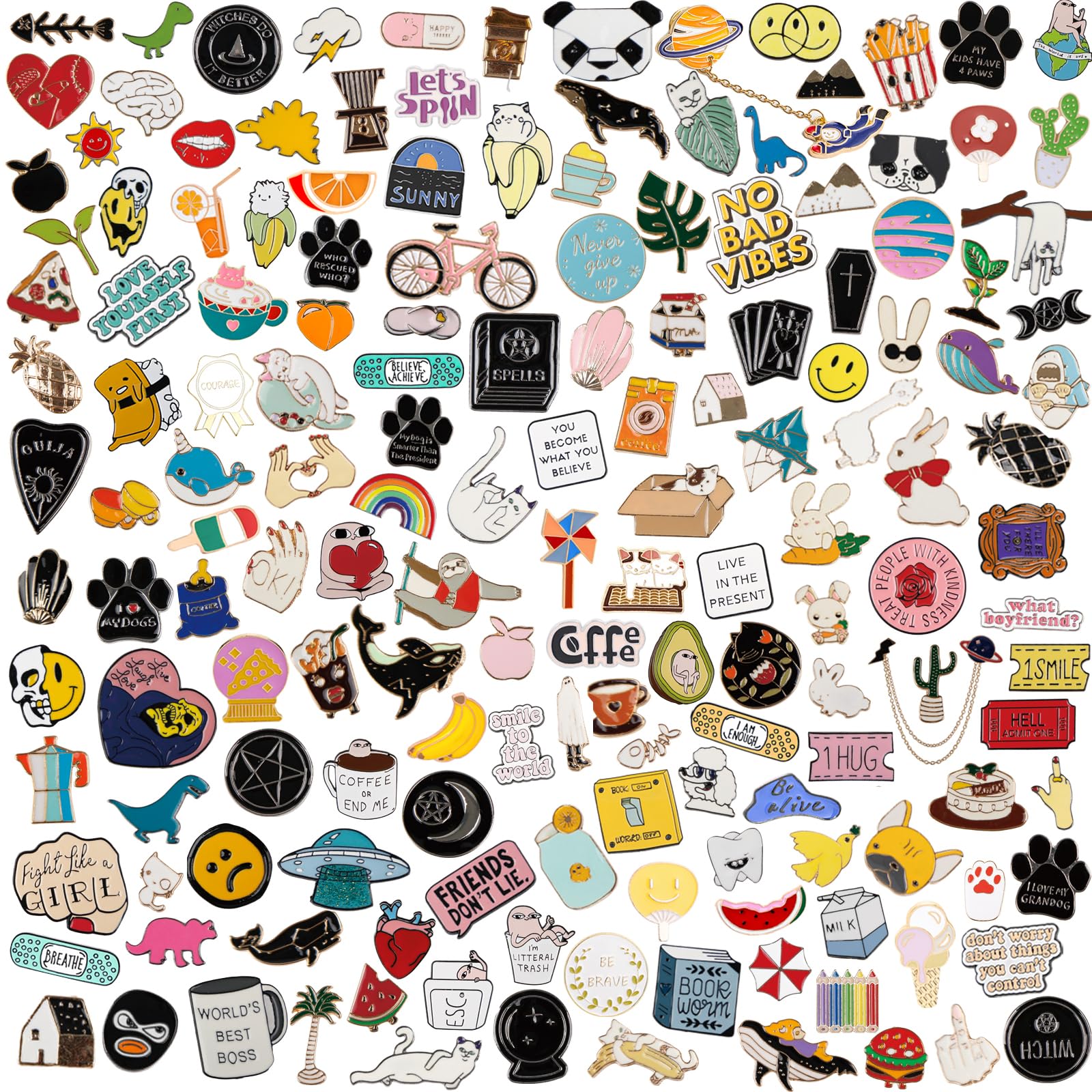 Mixed Enamel Brooch Pins Bulk Set, Decoration Lapel Pin Clothes Accessories Birthday Christmas Festival Gift for Women Girls (Random Style)