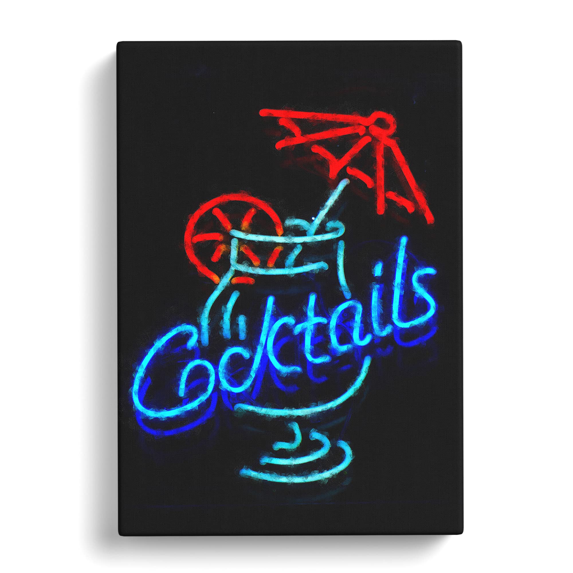 Cocktails Sign Canvas Print, Mixed, 25L x 50W cm - Image 3