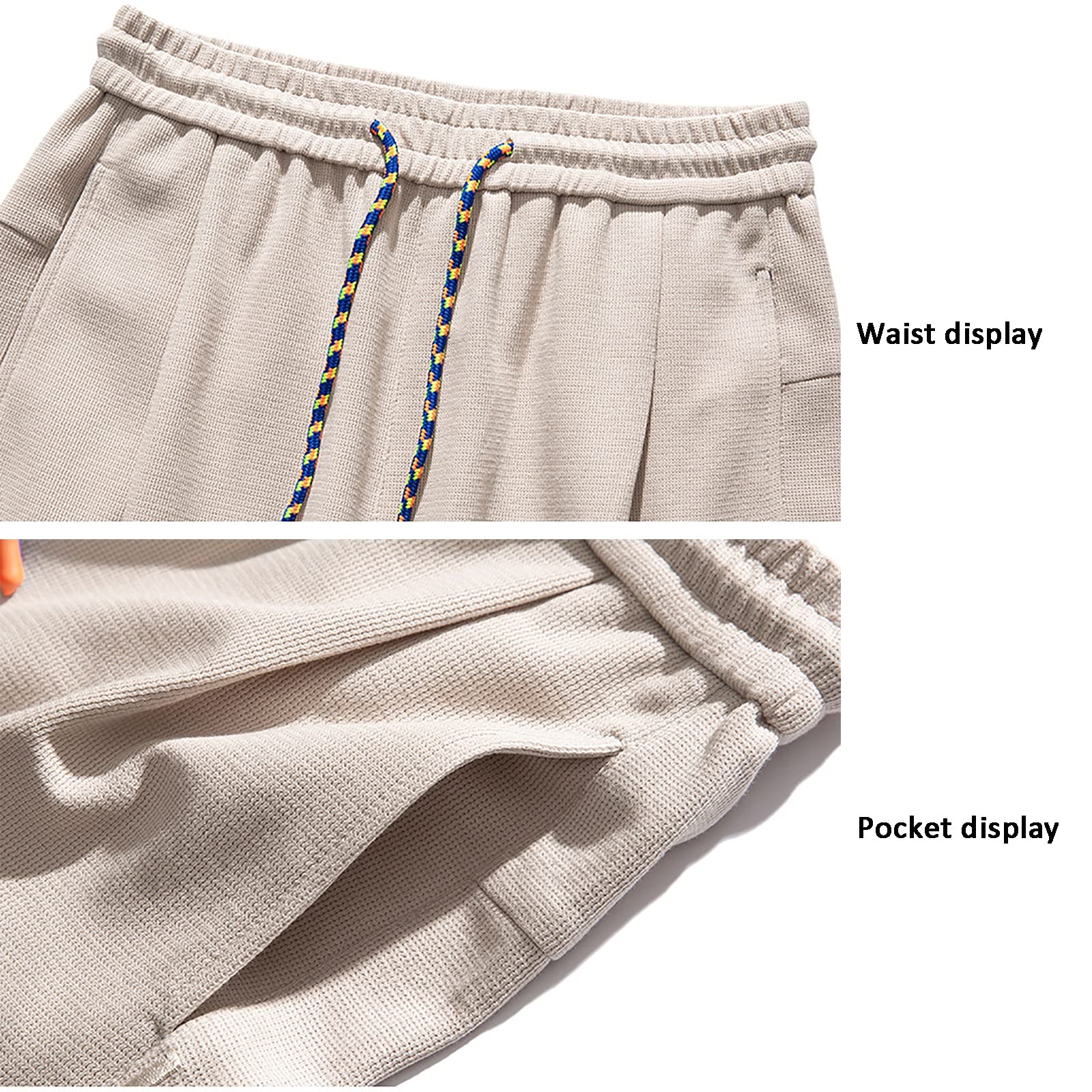 Hommes Short Sport Respirant Décontractée Demi-Pantalon avec Poches et Cordon Serrage Réglable