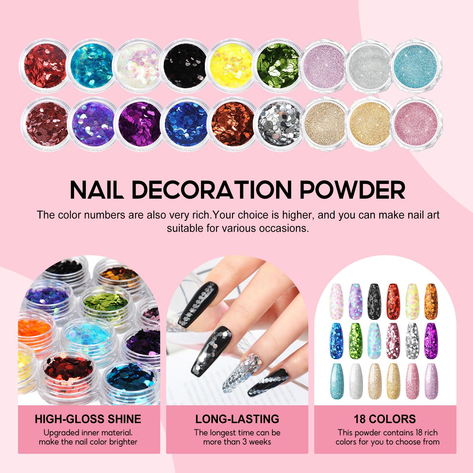 COSCELIA Kit Acrylique Ongles,3 Couleurs Nude Blanc Rose Poudre Acrylique pour Ongles 6 Couleurs Kit Faux Ongles Gel U V Complet avec Kit Lampe Vernis Semi Permanent Base Top Coat pour Débutants