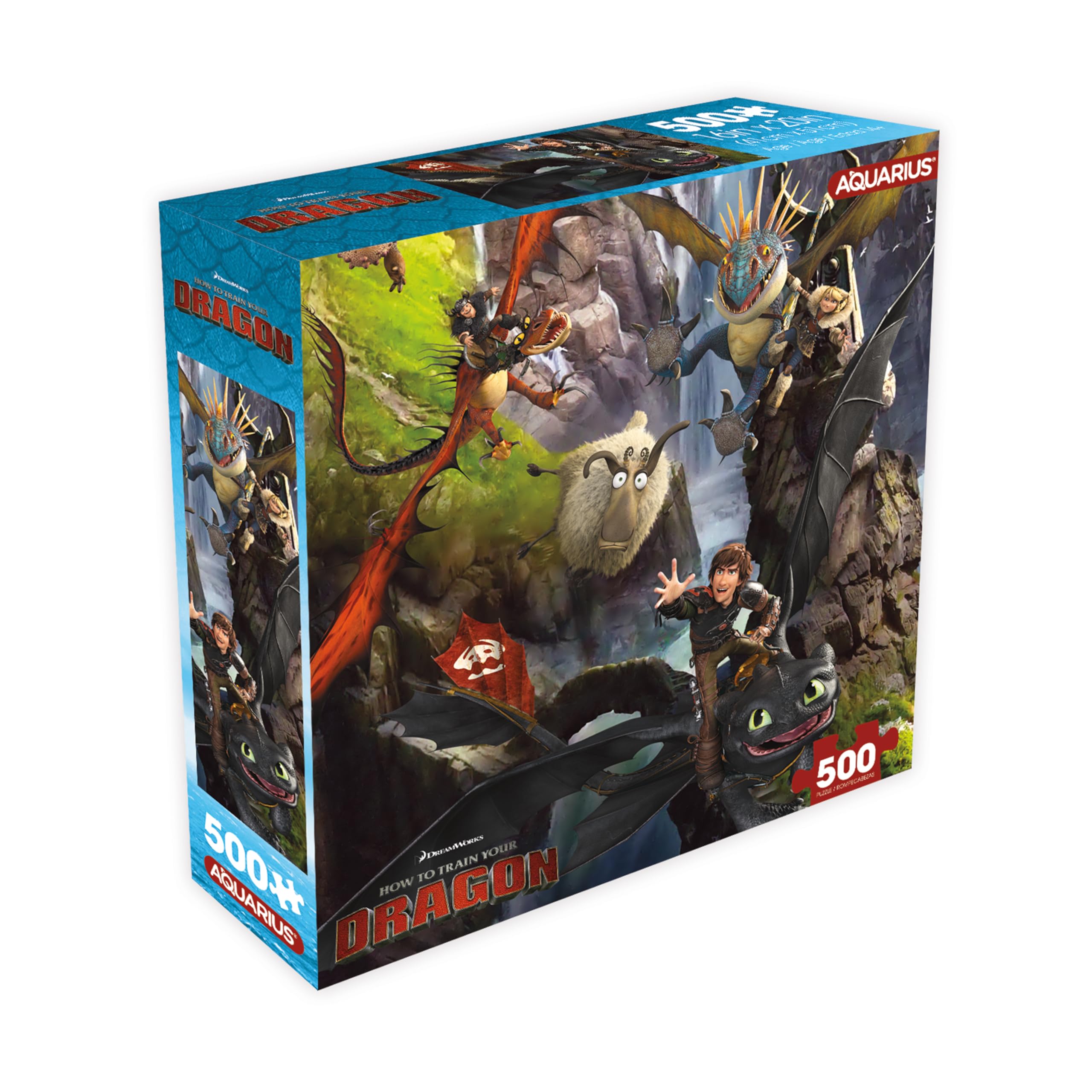 AQUARIUS How to Train Your Dragon 500pc Puzzle (500 Piece Jigsaw Puzzle) - Glare Free - Precision Fit - Officially Licensed How to Train Your Dragon Merchandise & Collectibles - 16x20 inches