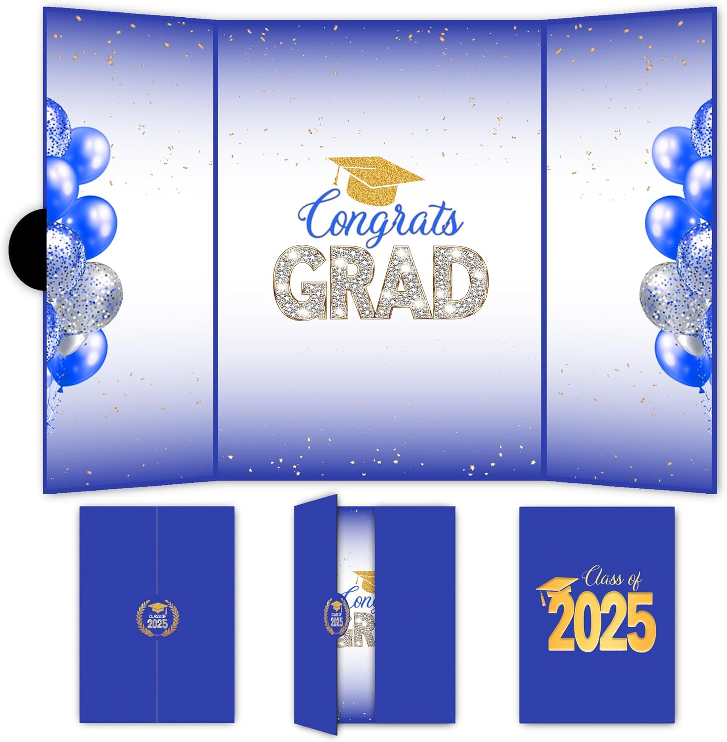Graduation Decorations 2025 Guest Book, Grad Party Decorations Class of 2025, Blue and Silver Theme