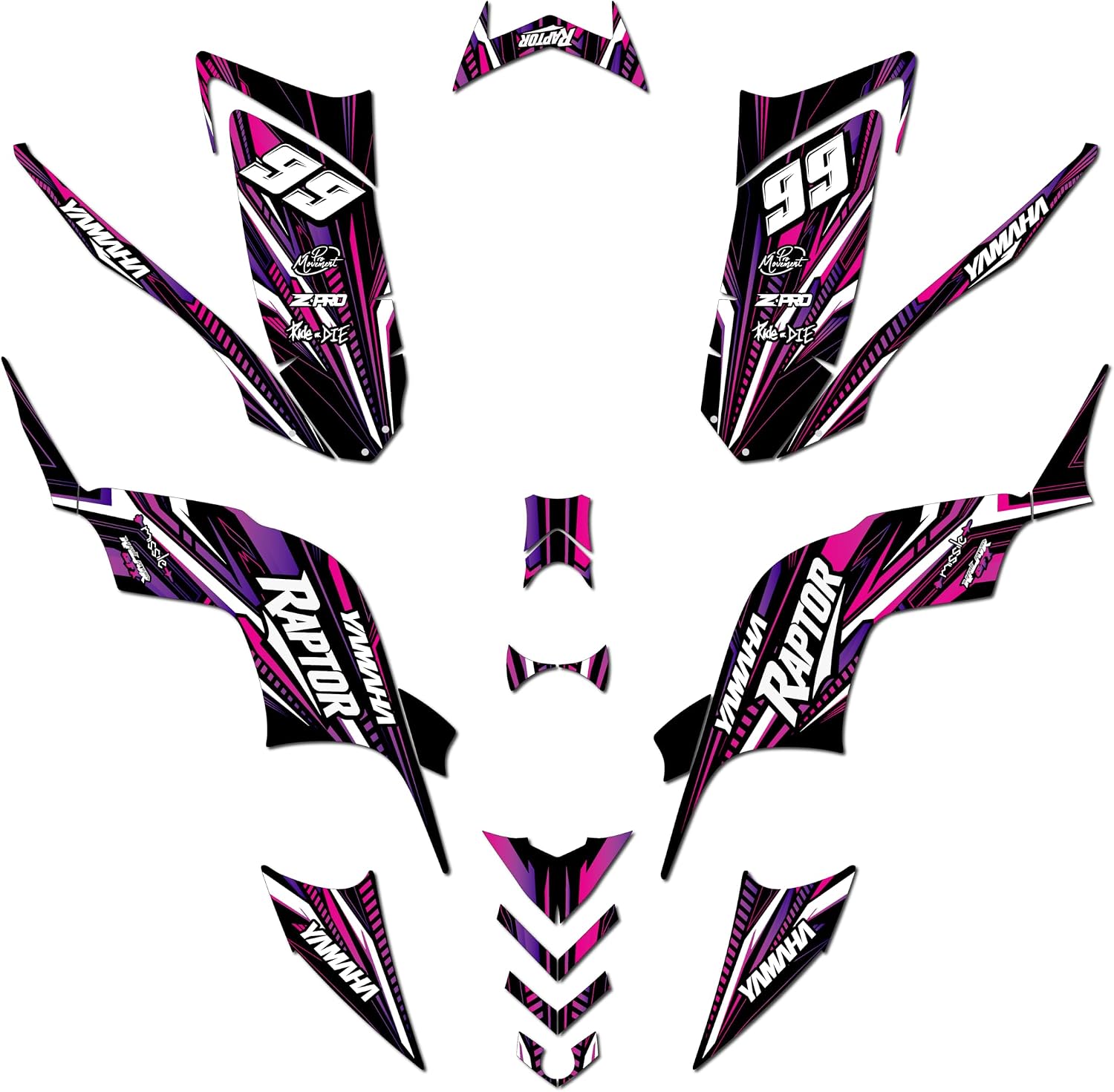 Graphics Kit for Yamaha Raptor90 (2009-15) Prime Series Red 21 Mil - Pro Edition - ATV UTV Dirt Bike Stickers, Quad Dirtbike Racing Decal Automotive Motocross Accessories no-Plastics