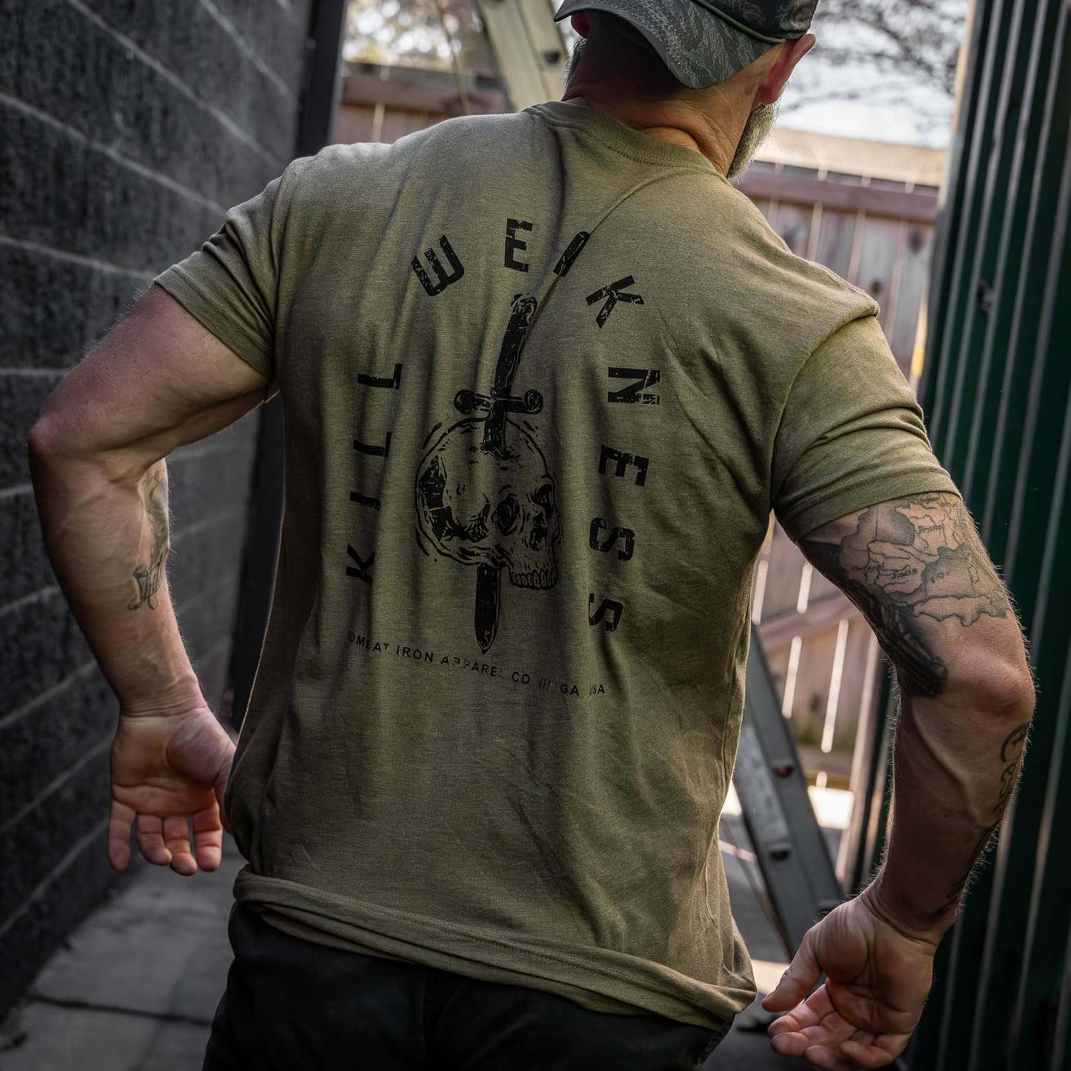 Combat Iron Men's Graphic T-Shirt | Kill Weakness | Athletic Fit, Tagless Comfort