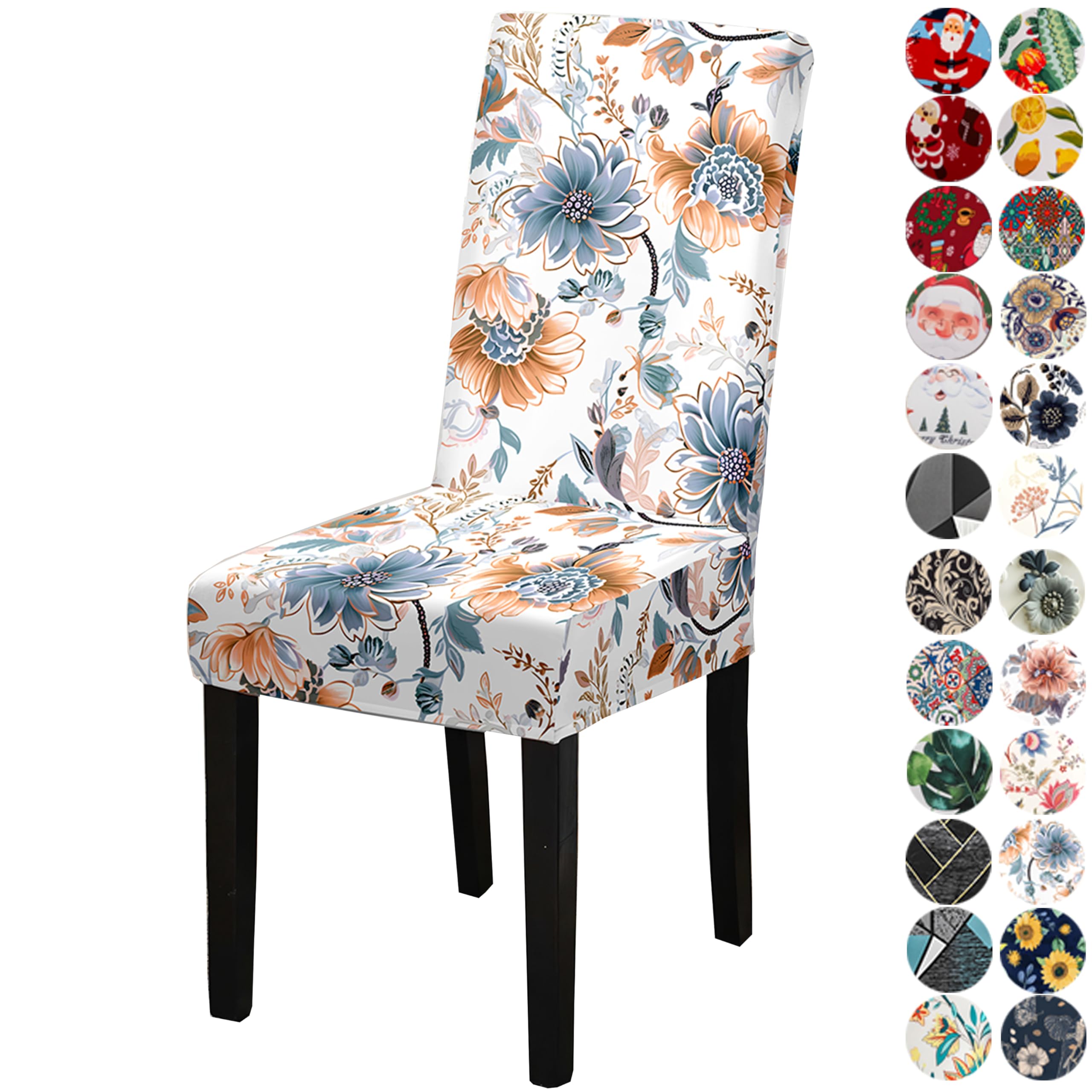 Lalluxy Chair Covers for Dining Chair Set of 4, Stretchy Soft Parson Chair Covers Removable Washable Kitchen Dining Room Chair Slipcovers with Elastic