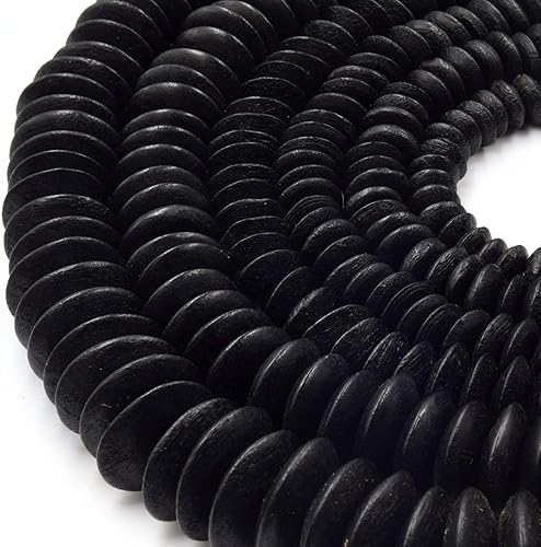 Cuentas de platillo de madera | Cuentas de madera en forma de platillo natural marrón rojo negro con agujeros de 0.059 pulgadas - 0.394 in, 0.472