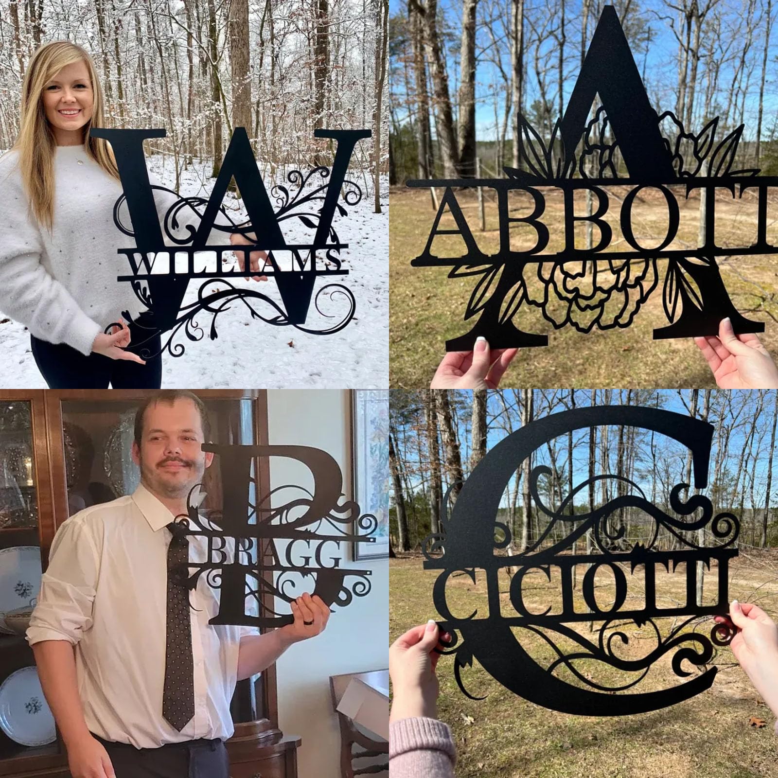 Metal Wall Letters For Monogram Personalized Family Name Sign, Custom
