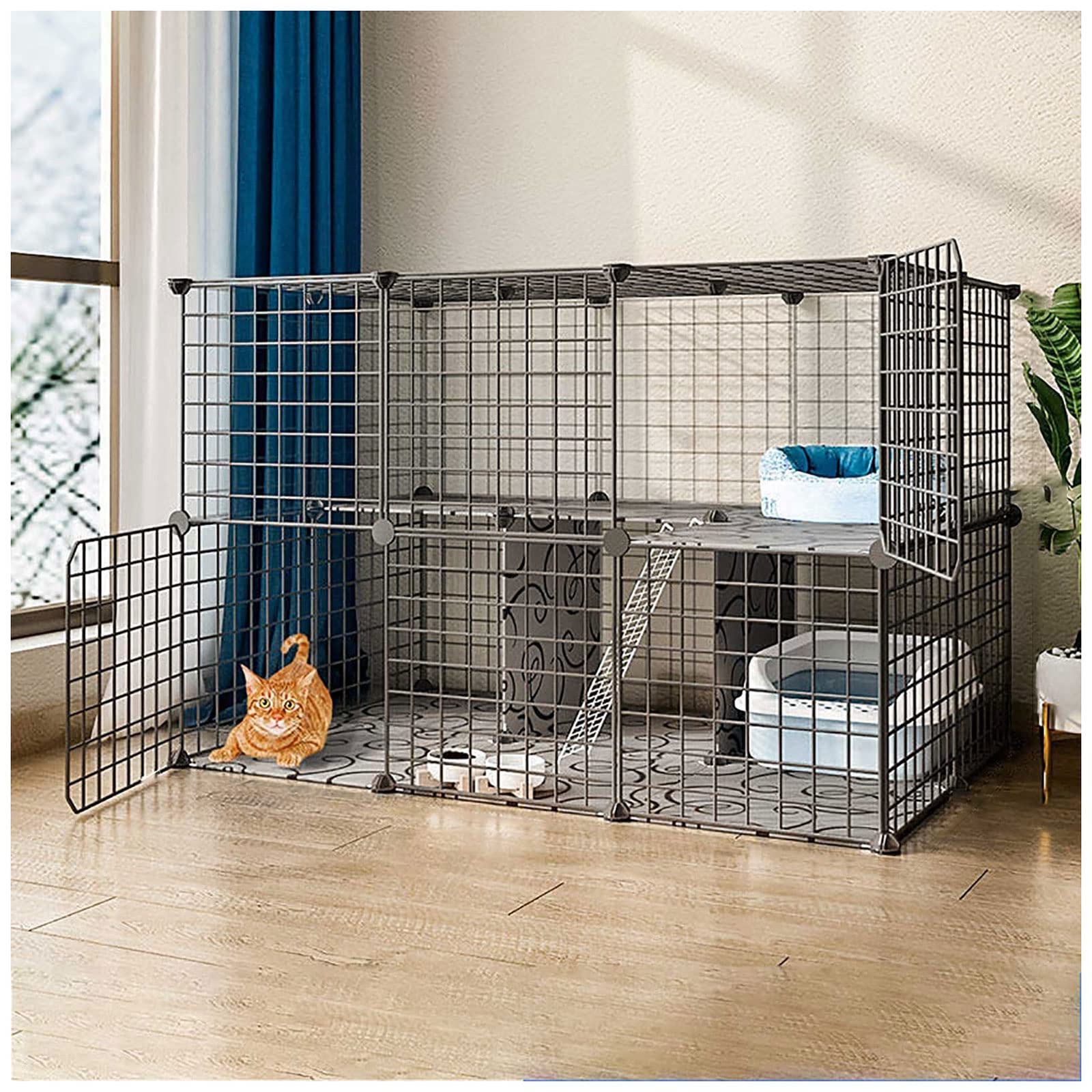 Grand enclos pour chat pour créer un espace de jeu dans le salon