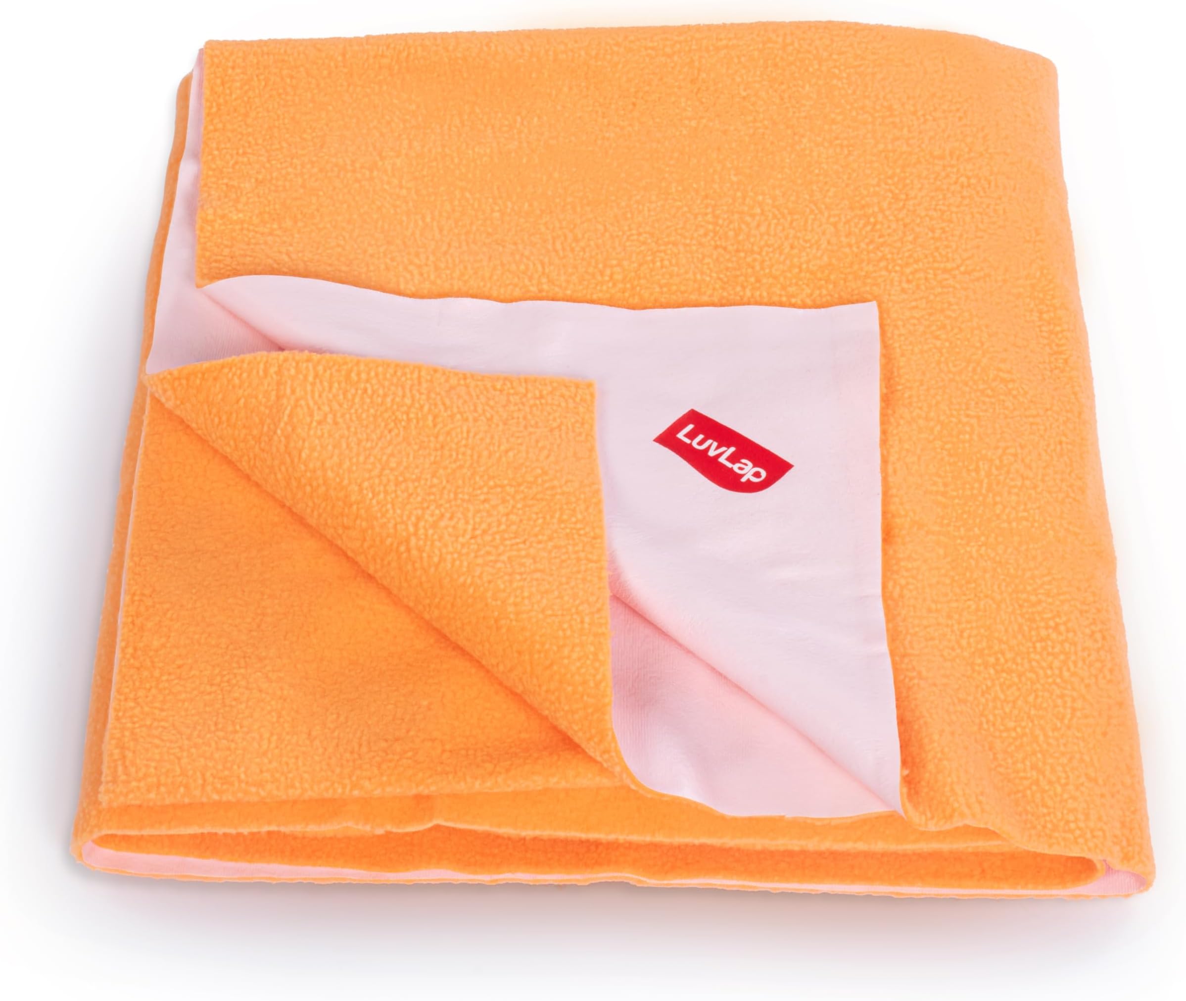 Luv Lap Instadry Anti-Piling Fleece Extra Absorbent Quick Dry Sheet for Baby, Baby Bed Protector, Waterproof, Large, Orange