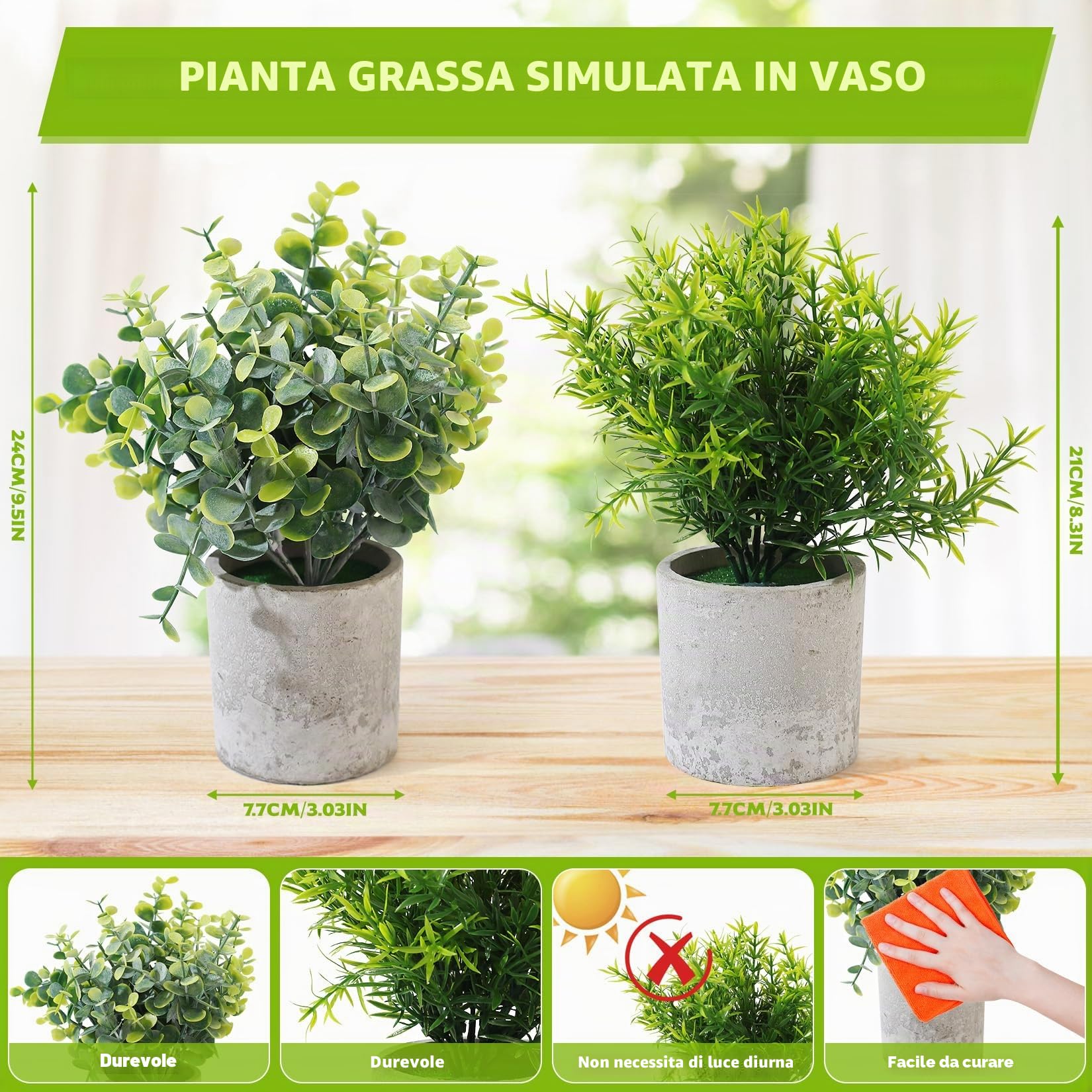 5 Pezzi Piante Finte da Interno, Pianta Finta da Interno, Piccole Piante Artificiali in Vaso, Pianta Finte Serpentine Succulente per Interni, Ufficio, Scrivania, Casa, Camera da Letto, Decorazione