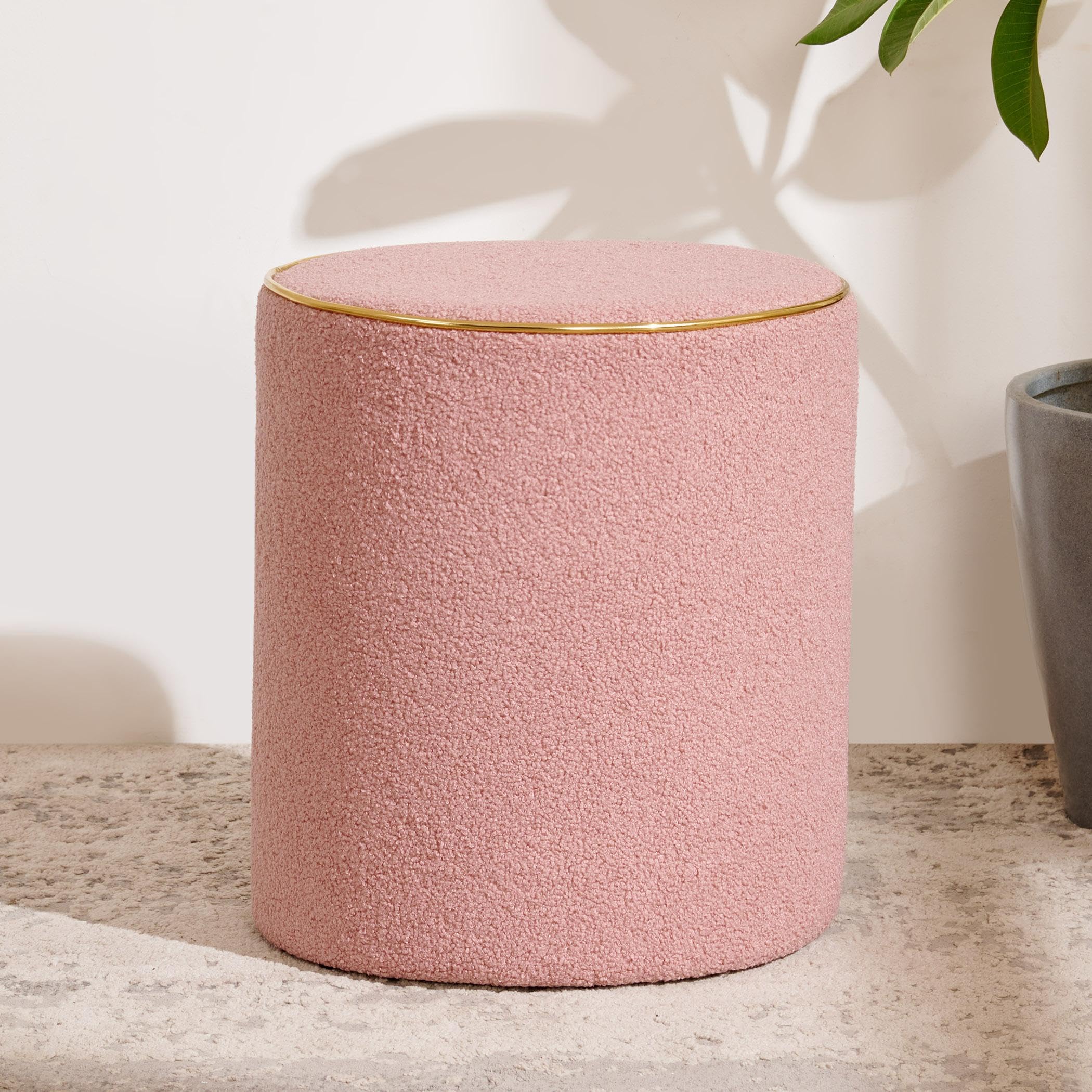 Home Cente Murphy NXT Velvet Ottoman - Pink-image-1