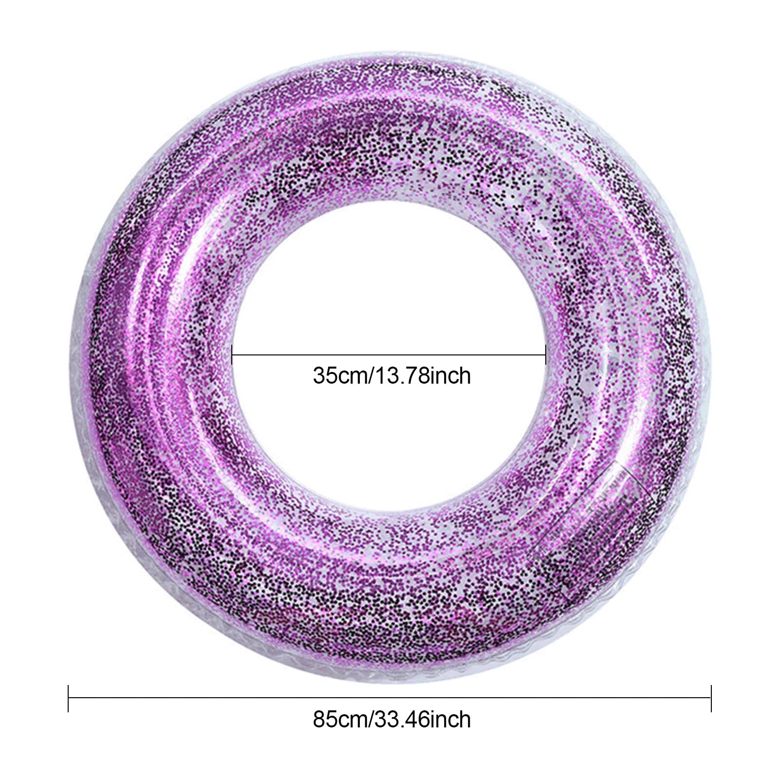Anello da Nuoto Glitter Anello per il Nuoto Estivo Decorazione Anello Galleggiante, Zattera Gonfiabile per Adulti da Bagnoper Feste Spiaggia o Piscina