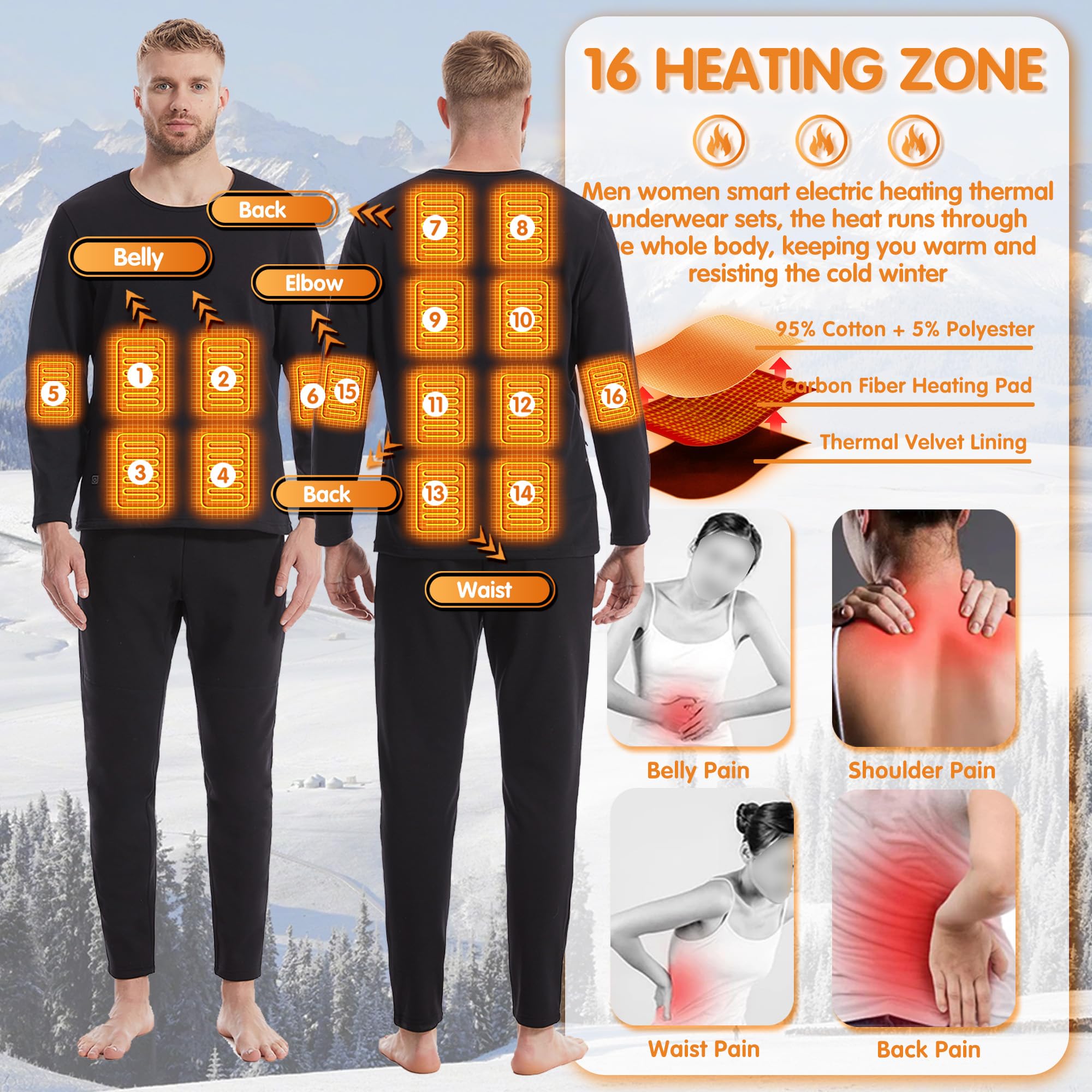 Camiseta Térmica Calefactada para Hombre Calefacción Eléctrica Ropa Interior Camisa Caza Esquí Moto Deporte Al Aire Libre Ropa Calefactada