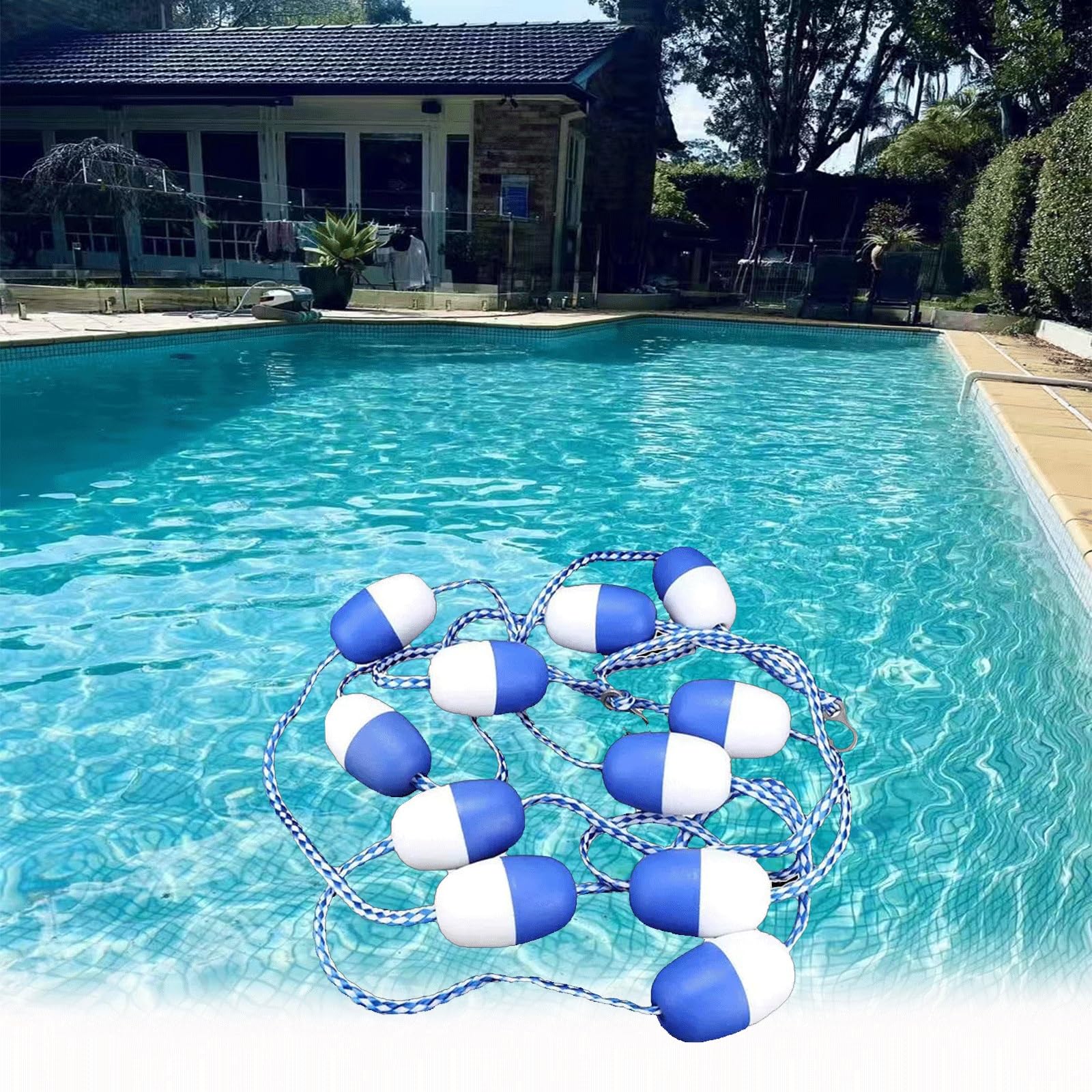 Corde de séparation de piscine réglable pour éviter les chutes en zone profonde