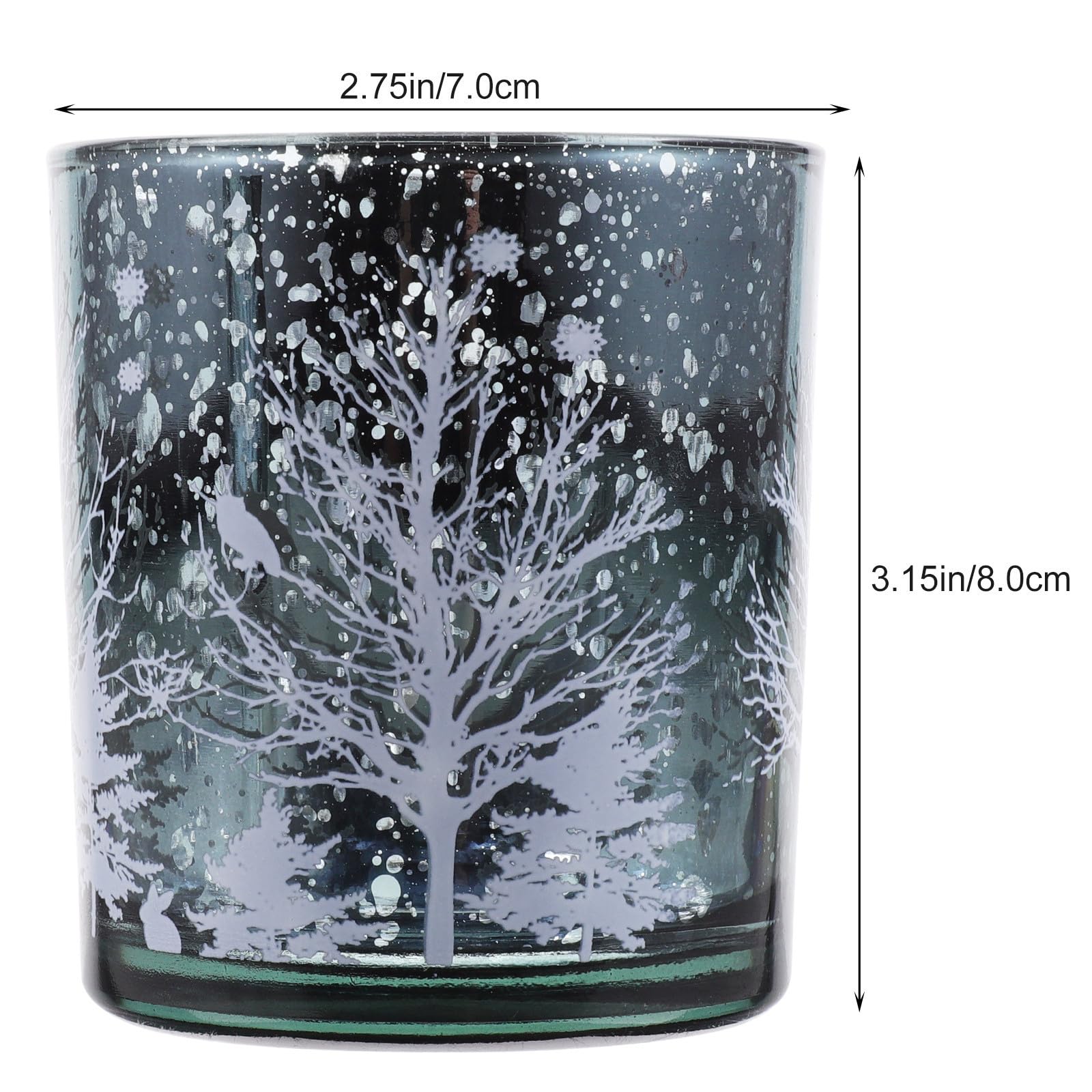 Toyvian 10 Unidades Portavelas Navideño de Cristal Estampado de Árbol de