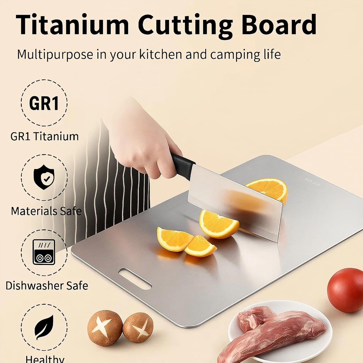 2025 New Apex Titanium Cutting Board - Knife Friendly Cutting Boards for Kitchen,Tablas para Picar Cocina, Upgrade Double Sided Food-Grade Large Cuttings Board for Meat Fruit Vegetable (S: 11.4*7.9)