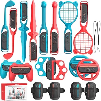STARTRC GAMES Switch 2 Sports Accessories Bundle for Nintendo Switch 2 2025,18 in 1 Family Party Pack Games Accessories Set Compatible with Switch 2 Sports Games